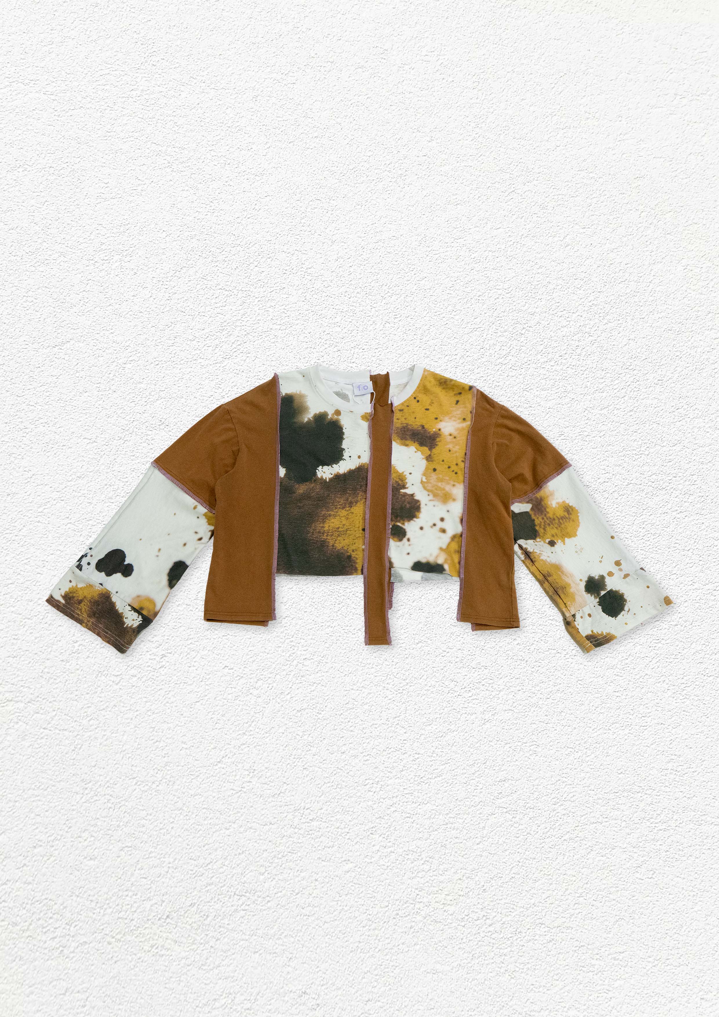 Reimagined upcycled tee - brown & cow
