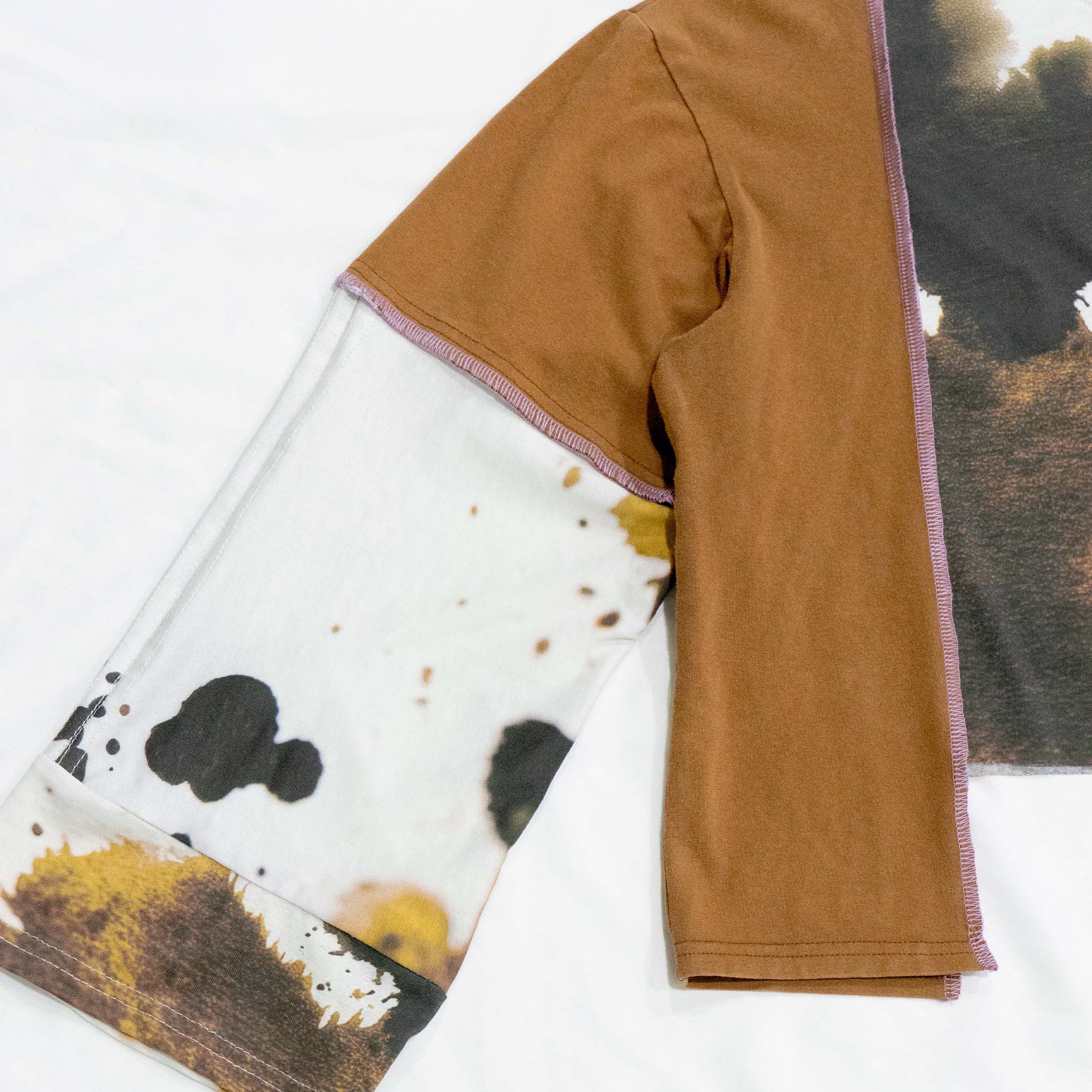 Reimagined upcycled tee - brown & cow