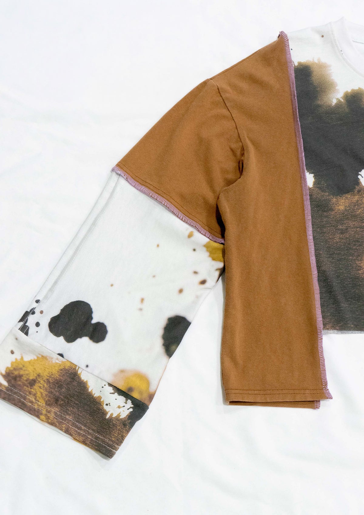 Reimagined upcycled tee - brown & cow