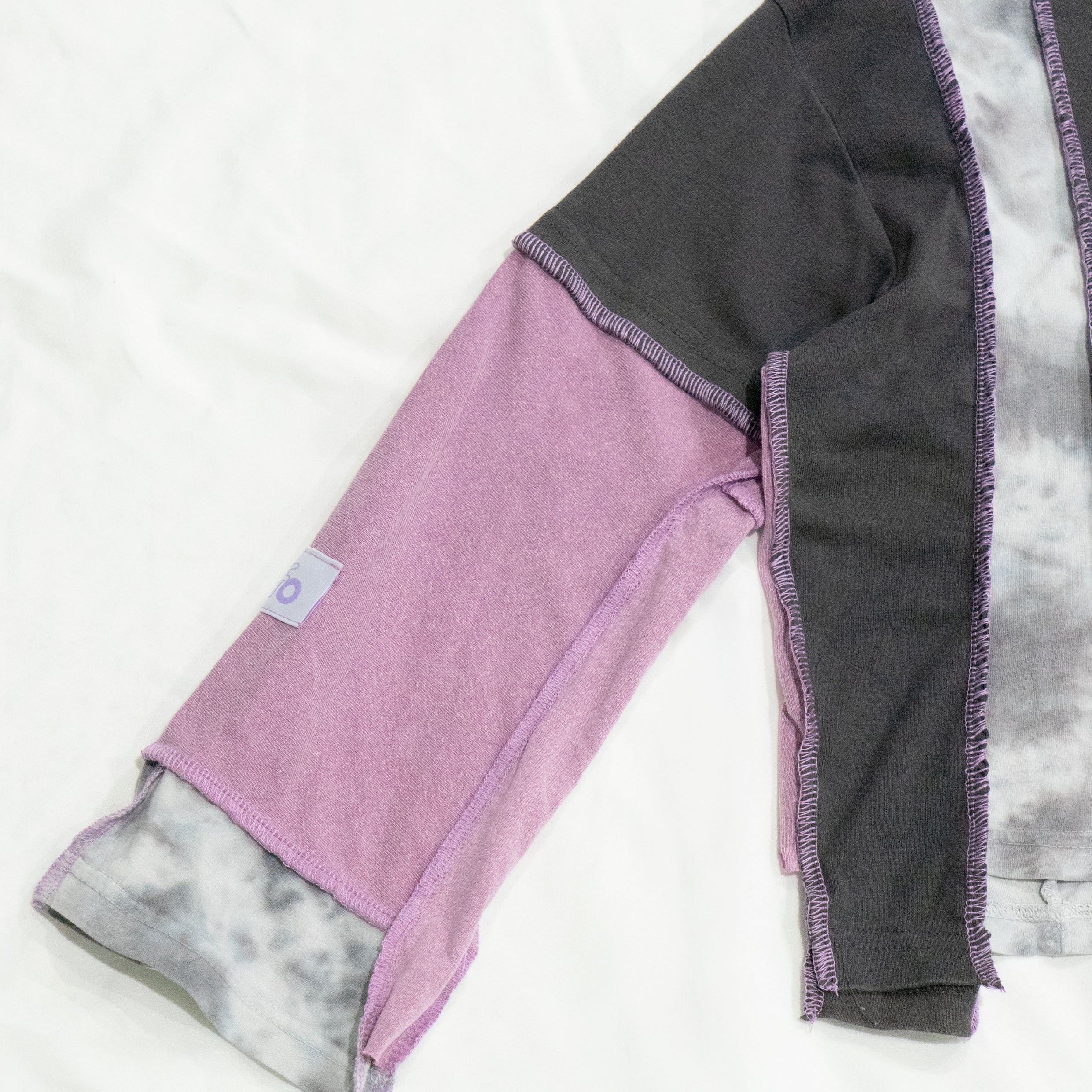 Reimagined upcycled tee - grey & mauve
