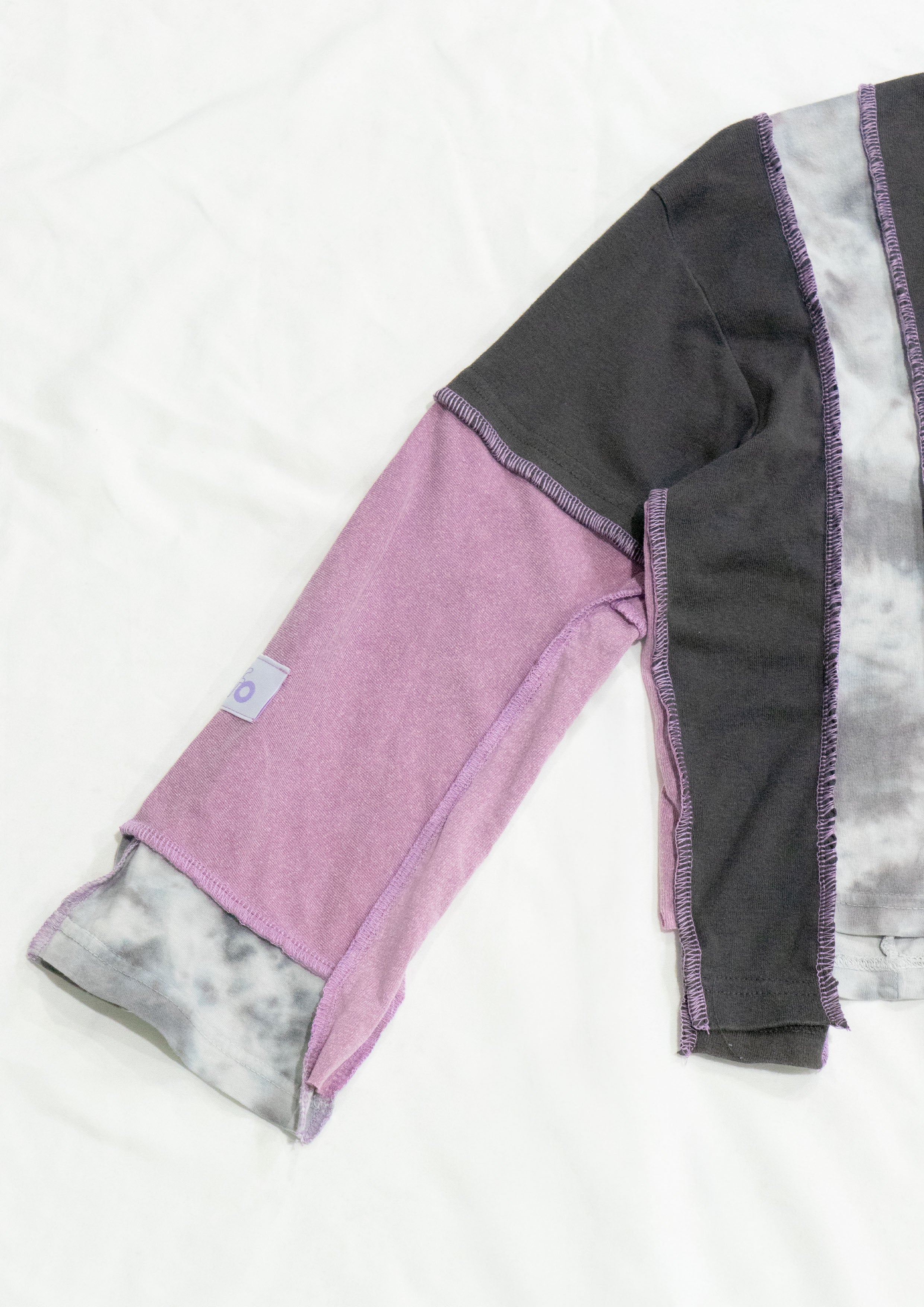 Reimagined upcycled tee - grey & mauve