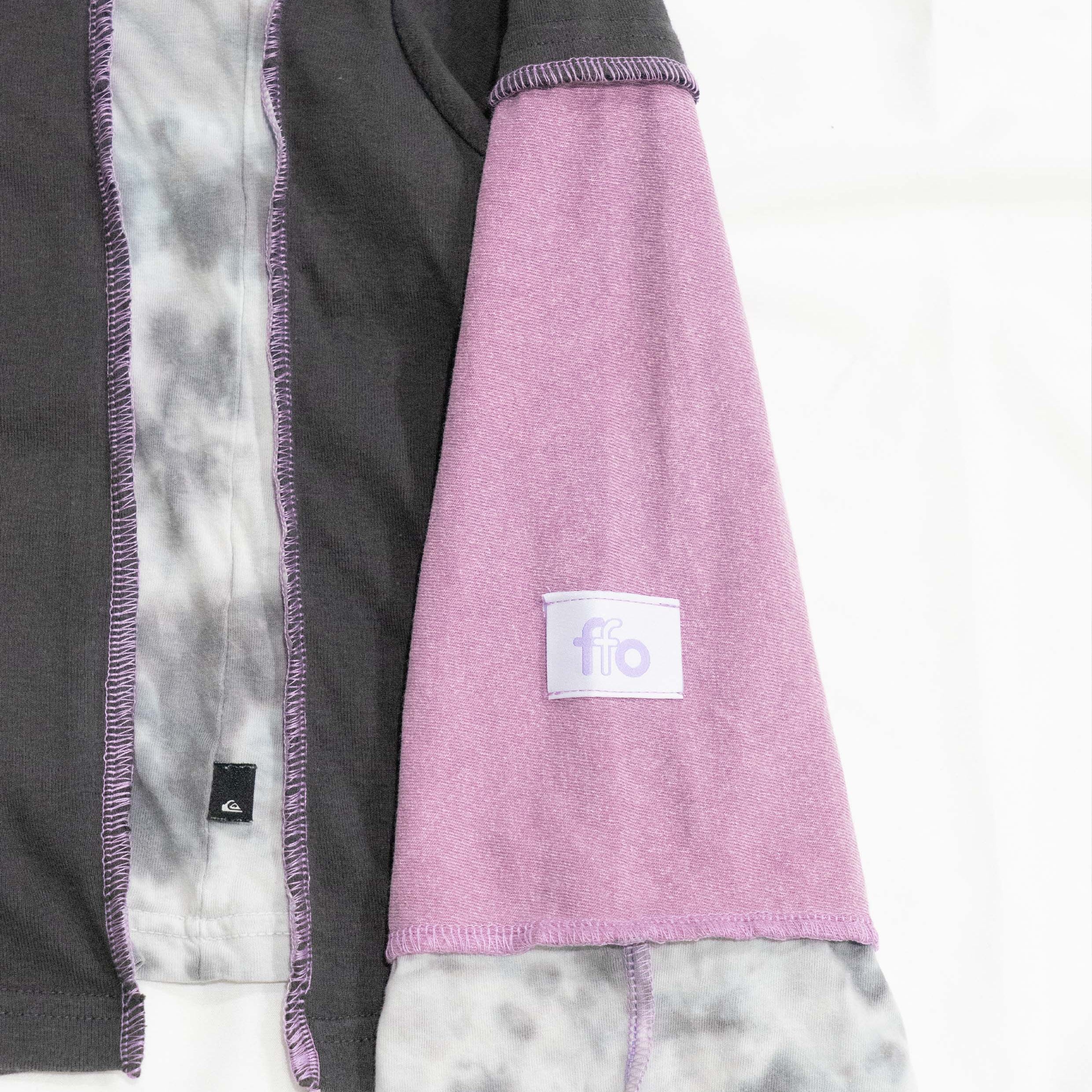 Reimagined upcycled tee - grey & mauve