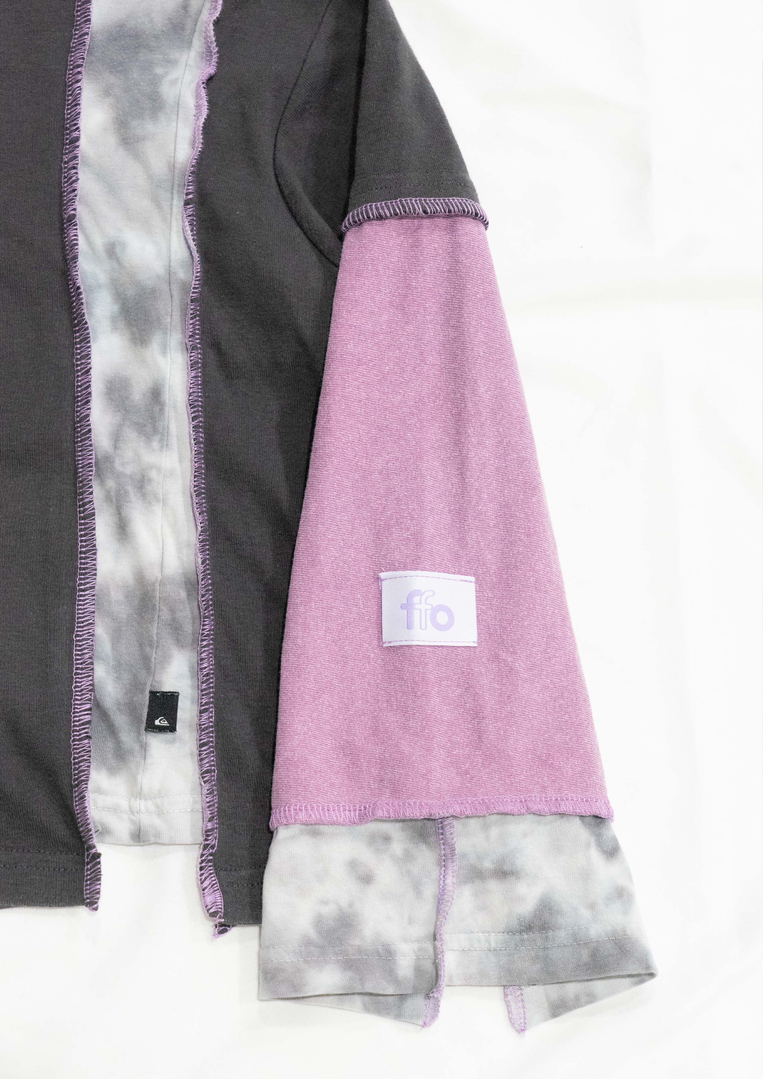 Reimagined upcycled tee - grey & mauve