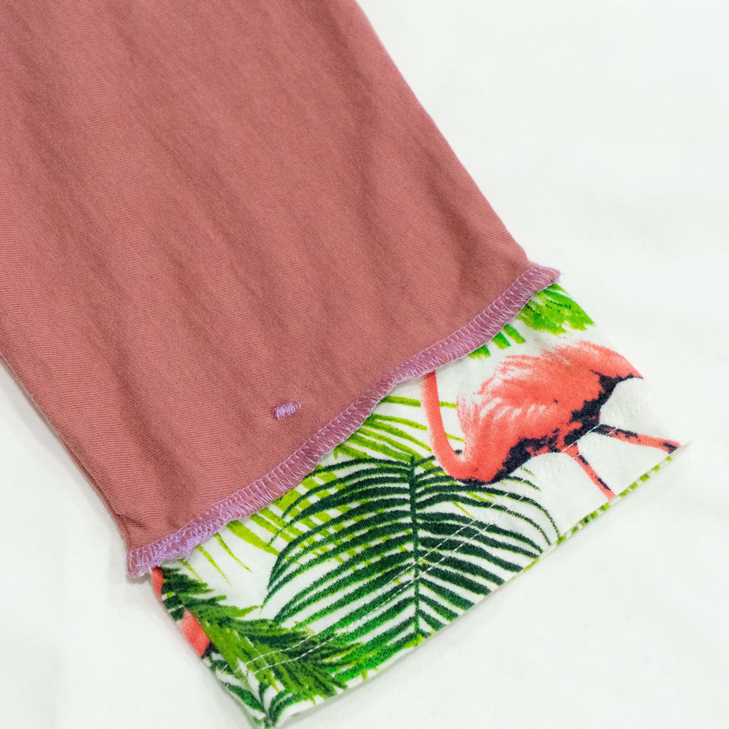 Reimagined upcycled tee - olive & blush