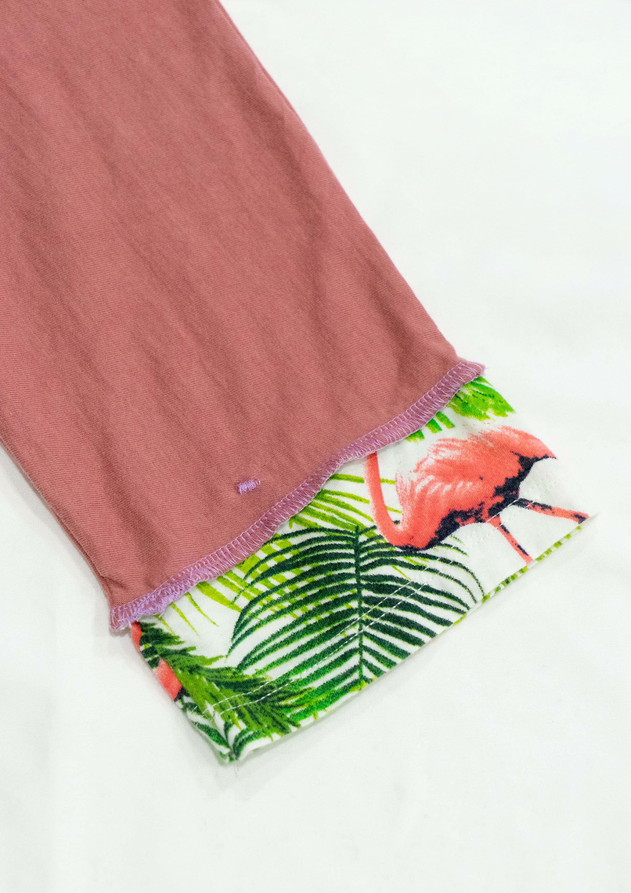 Reimagined upcycled tee - olive & blush