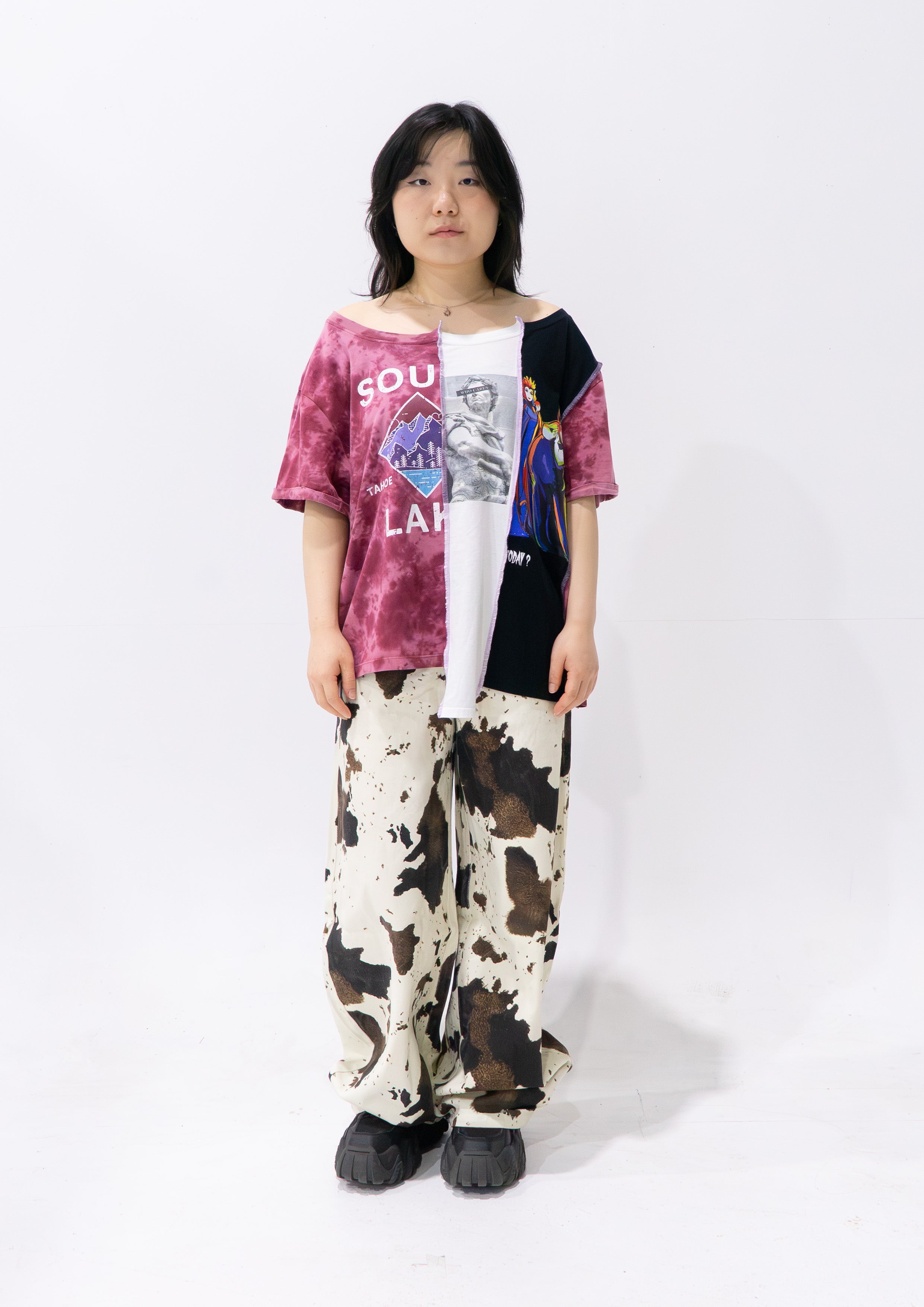 Reimagined upcycled tee - multicolour