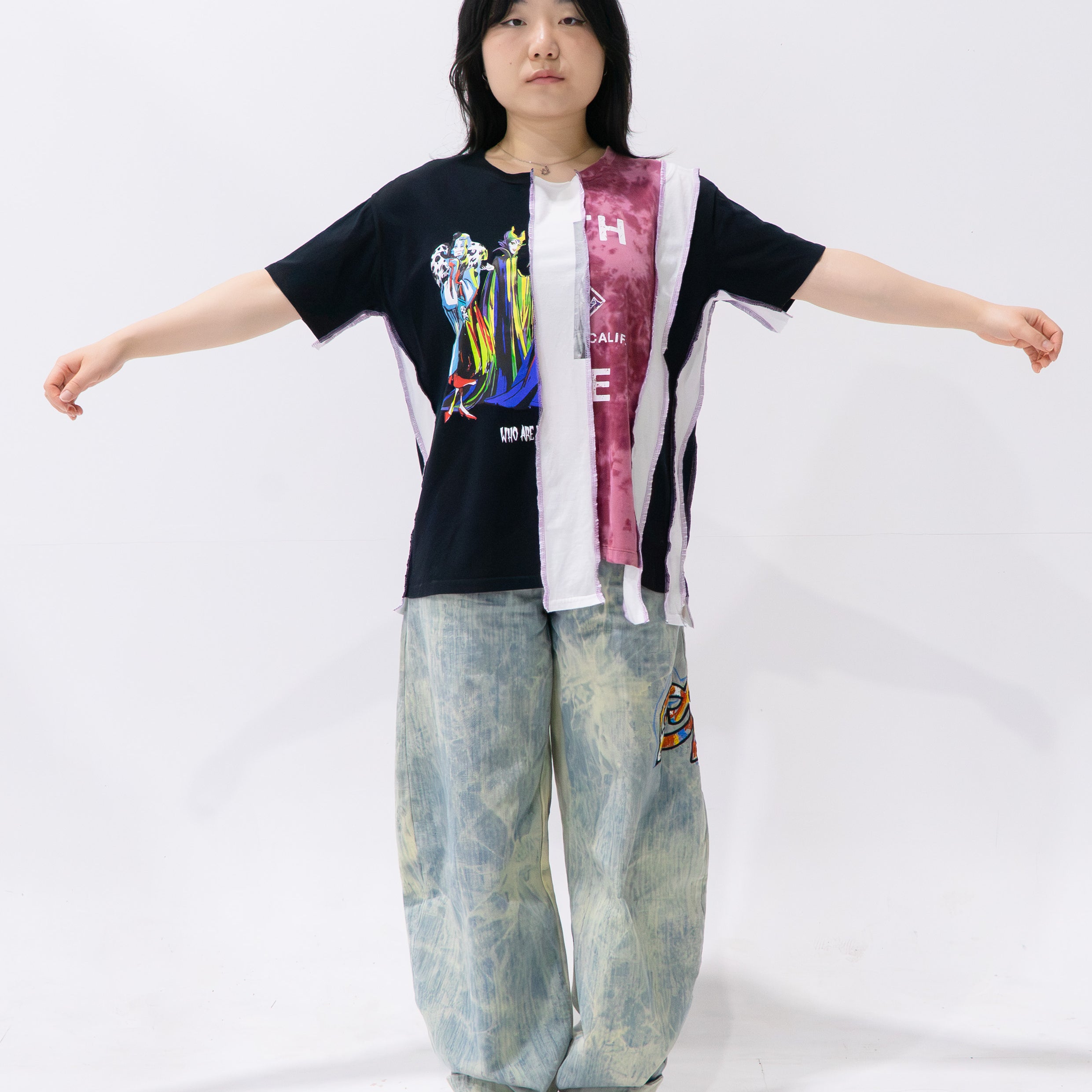 Reimagined upcycled tee - multicolour
