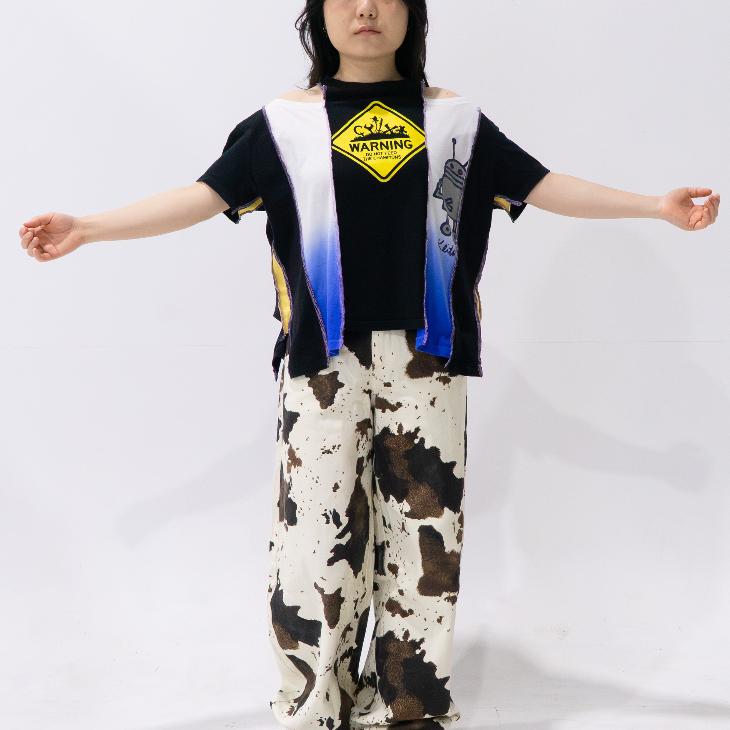 Reimagined upcycled tee - multicolour