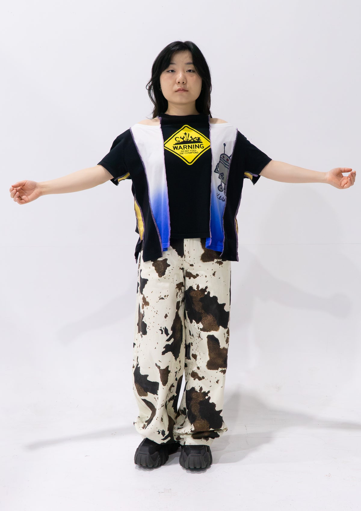 Reimagined upcycled tee - multicolour