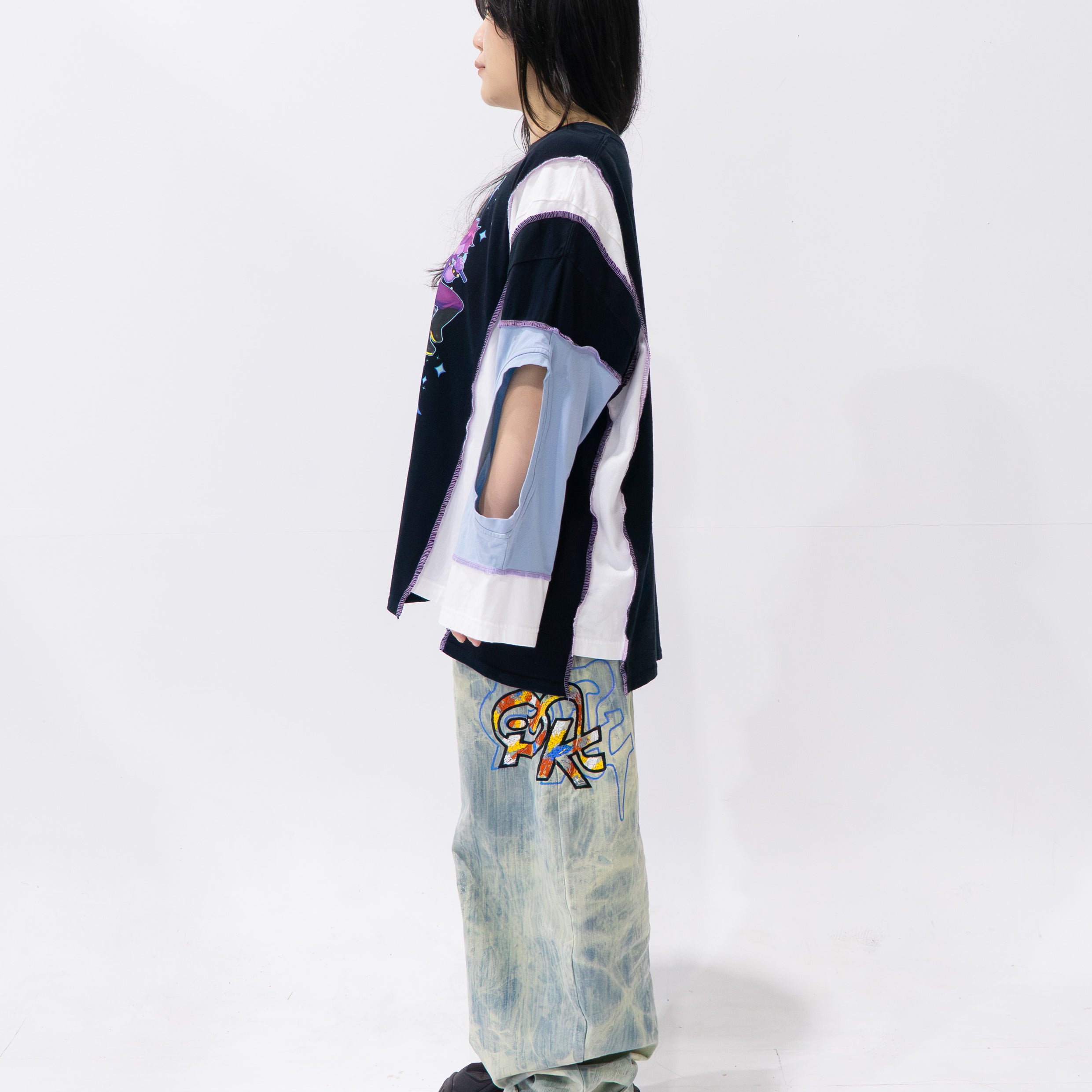 Reimagined upcycled tee - multicolour