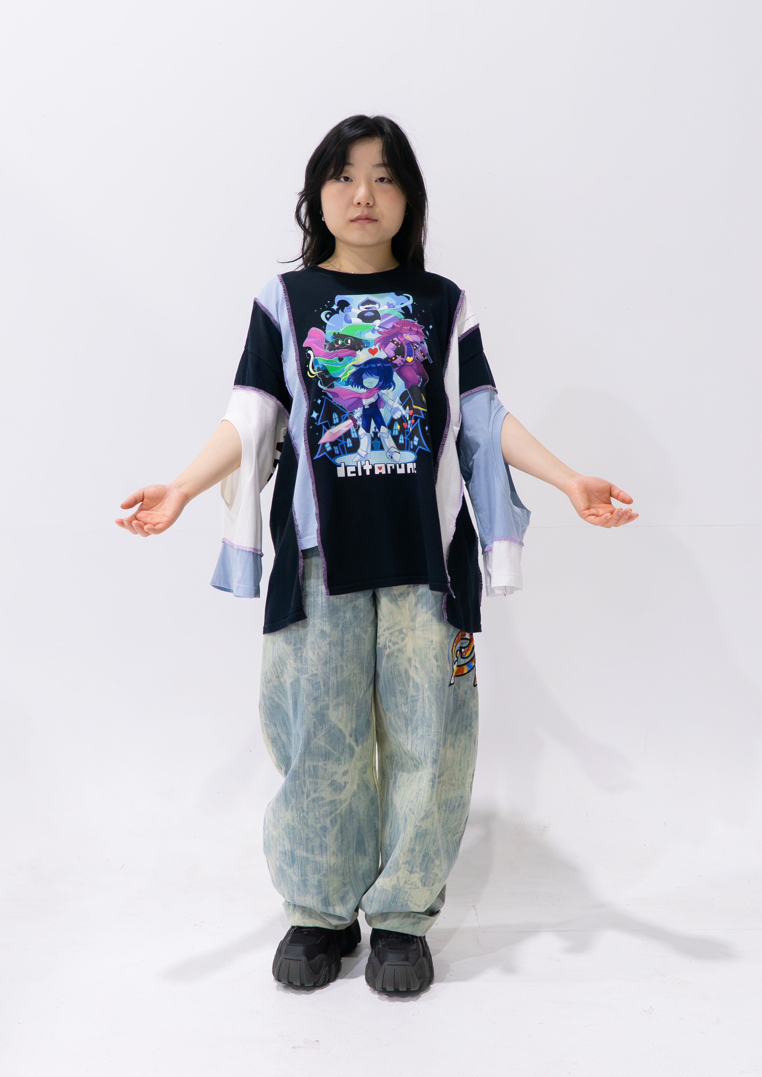 Reimagined upcycled tee - multicolour