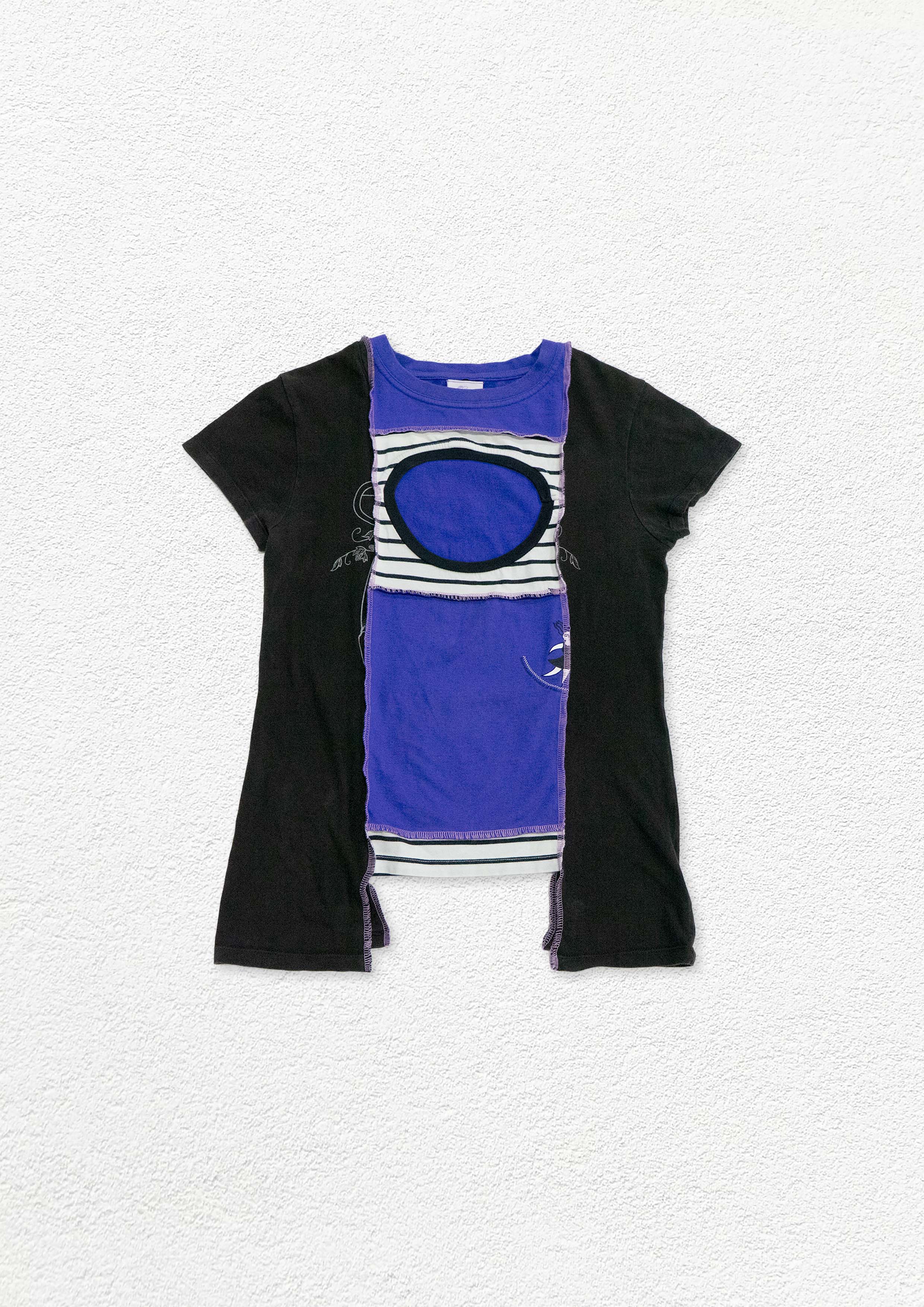 Reimagined upcycled tee - grey & purple