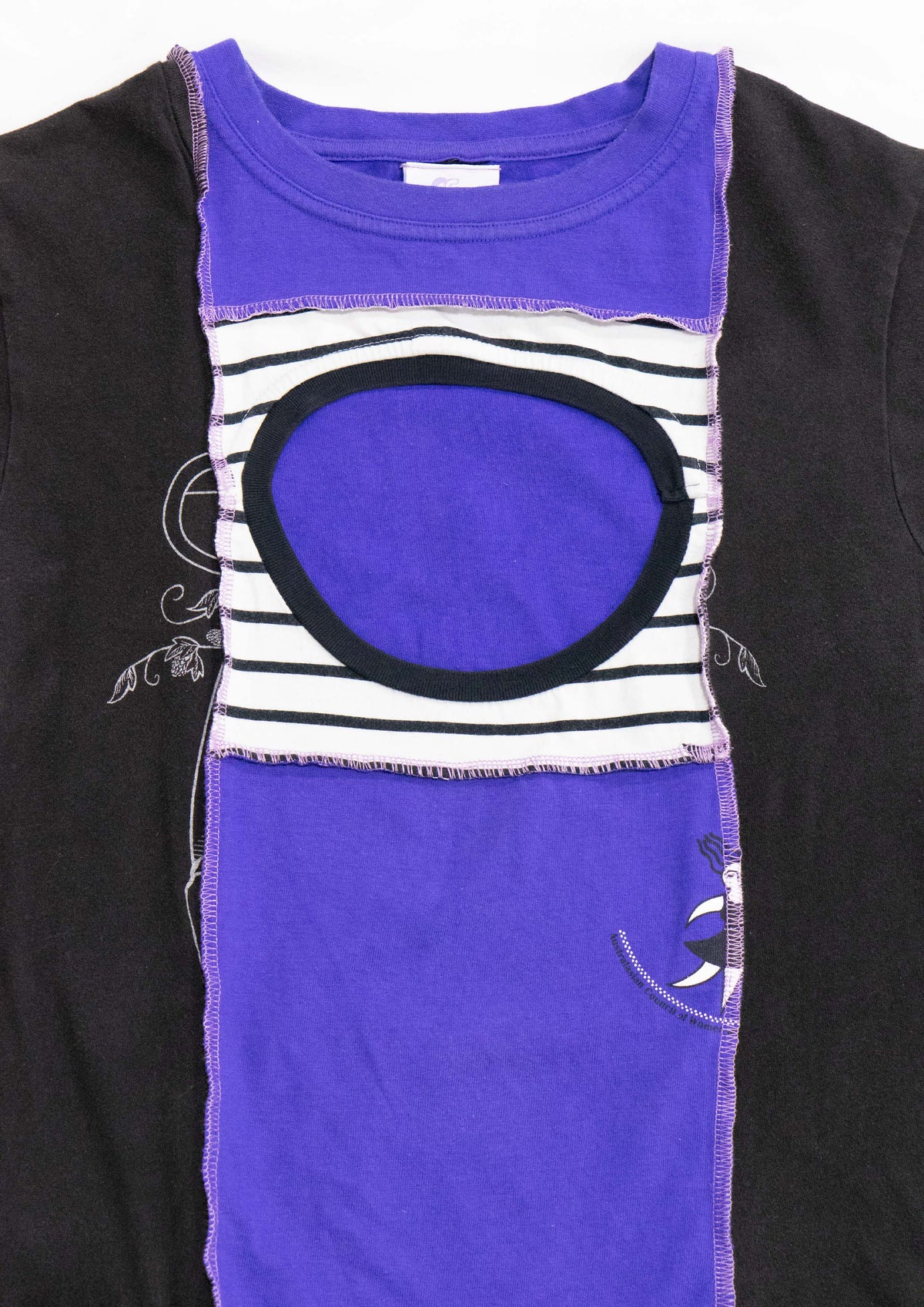 Reimagined upcycled tee - grey & purple