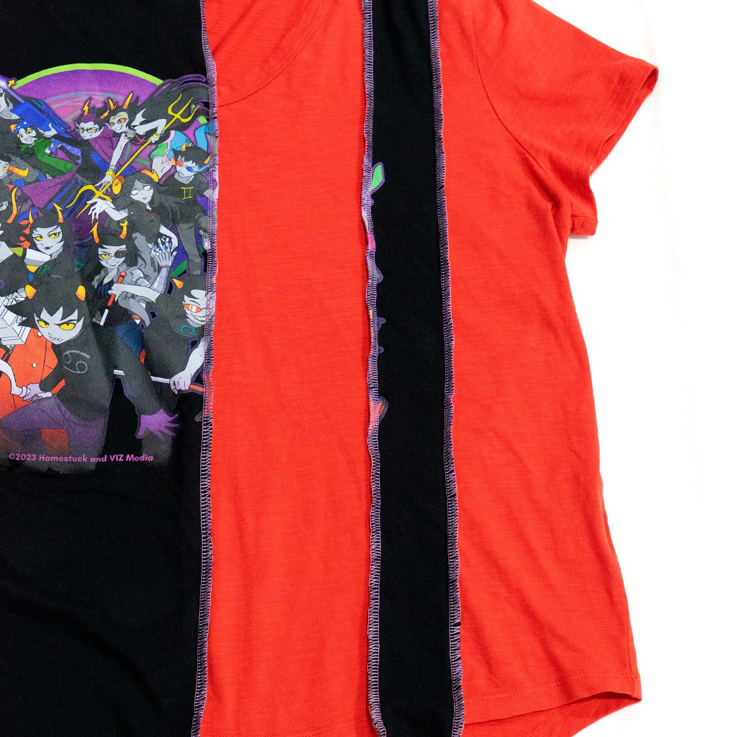 Reimagined upcycled tee - red & black
