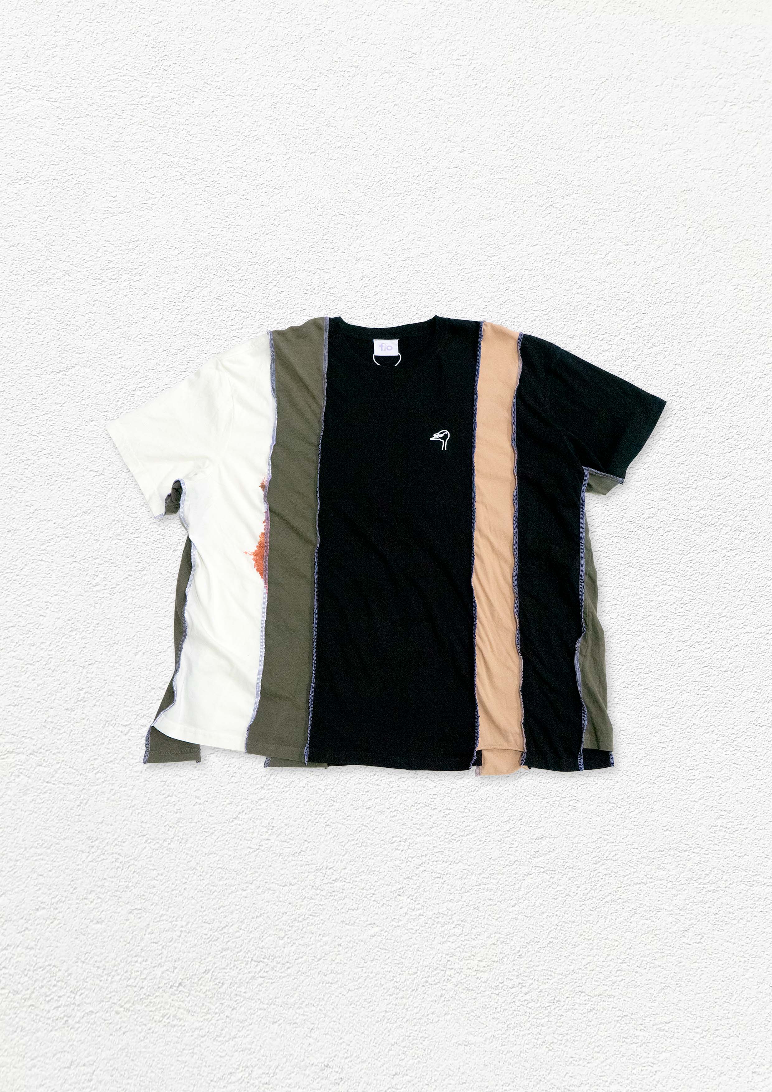 Reimagined upcycled tee - multicolour