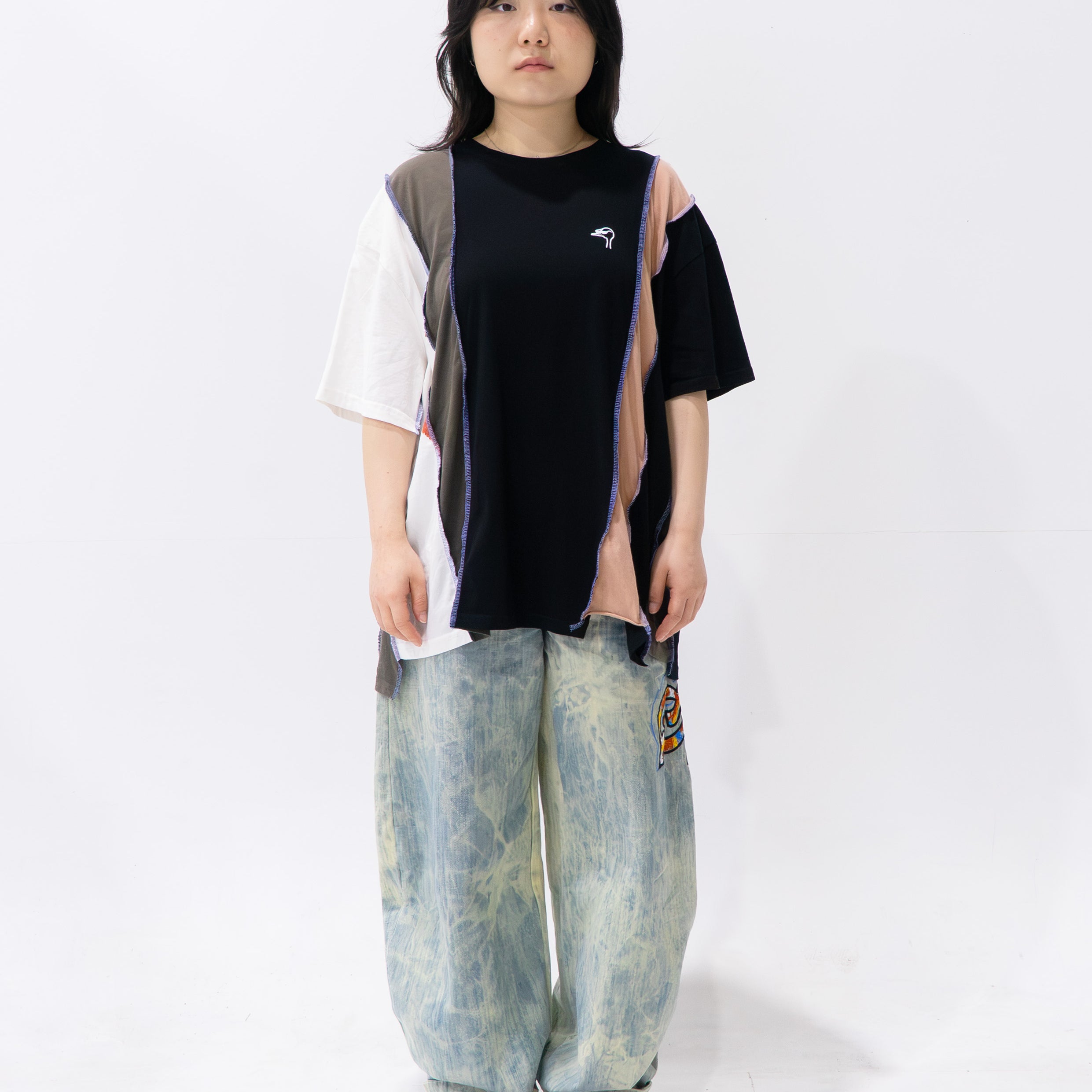 Reimagined upcycled tee - multicolour