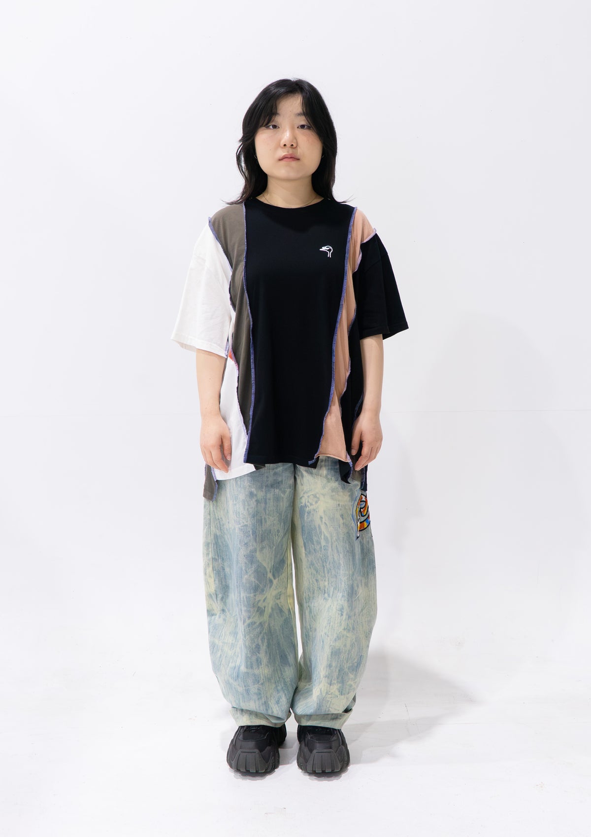 Reimagined upcycled tee - multicolour