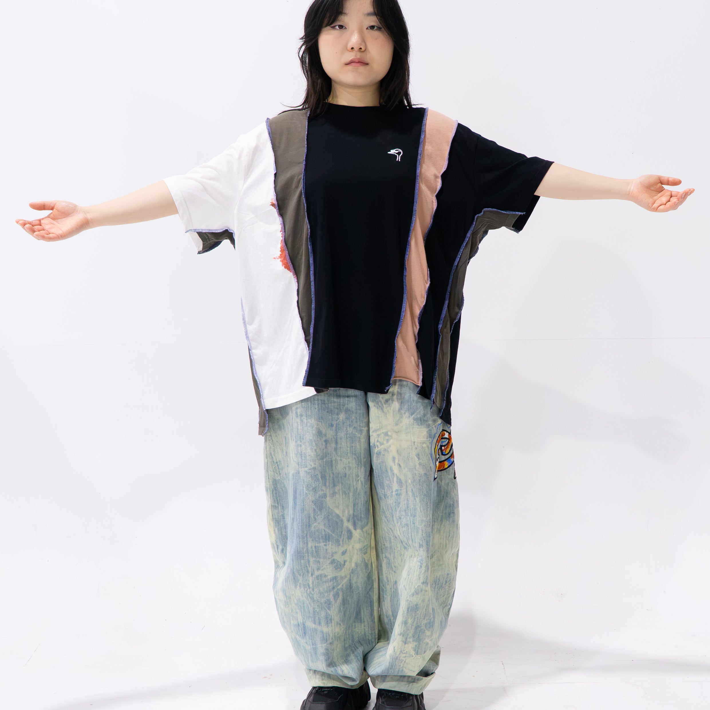 Reimagined upcycled tee - multicolour