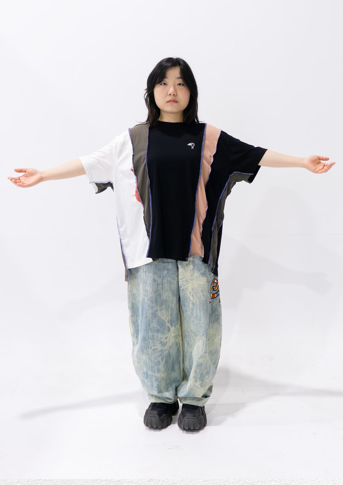Reimagined upcycled tee - multicolour