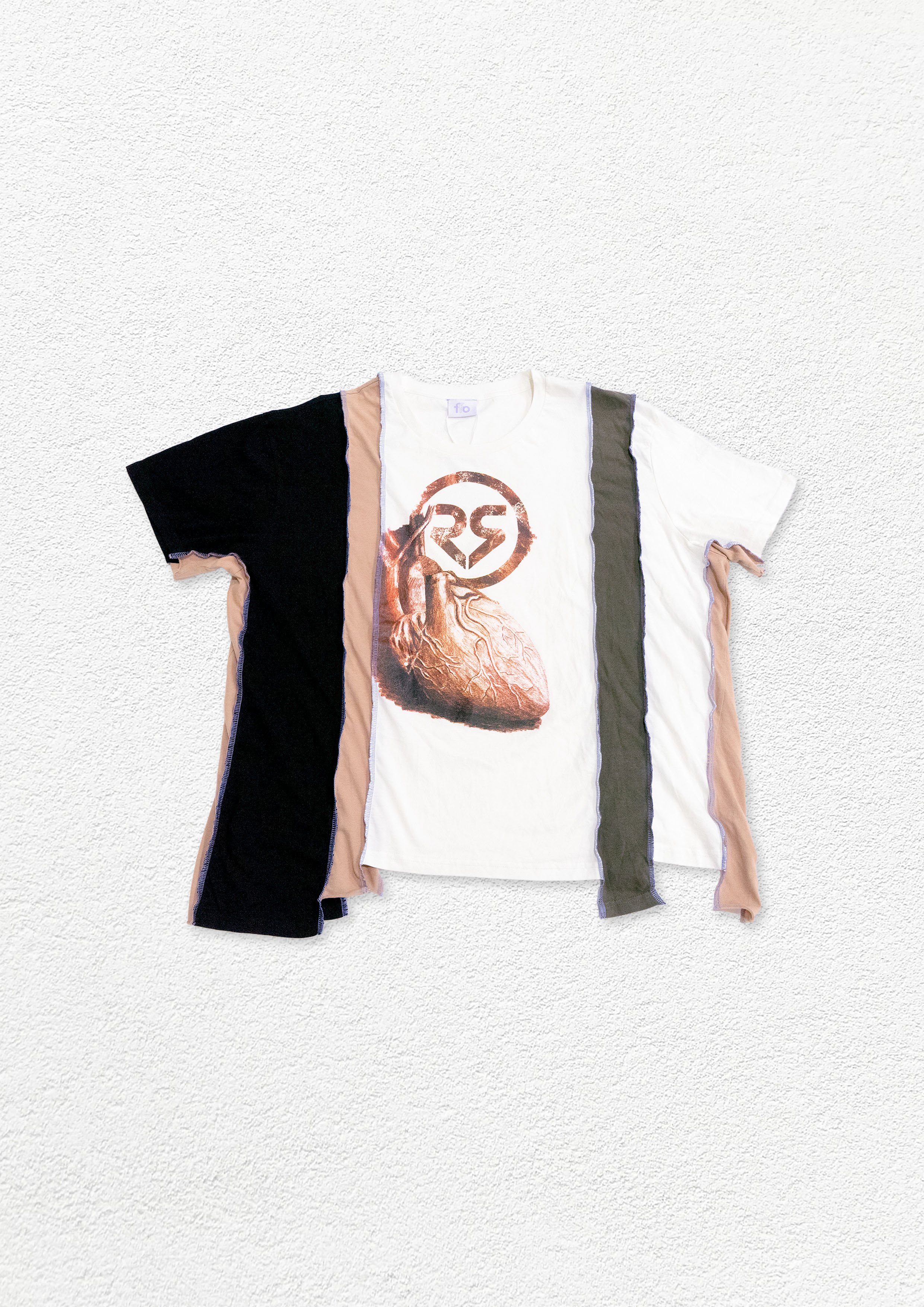 Reimagined upcycled tee - multicolour