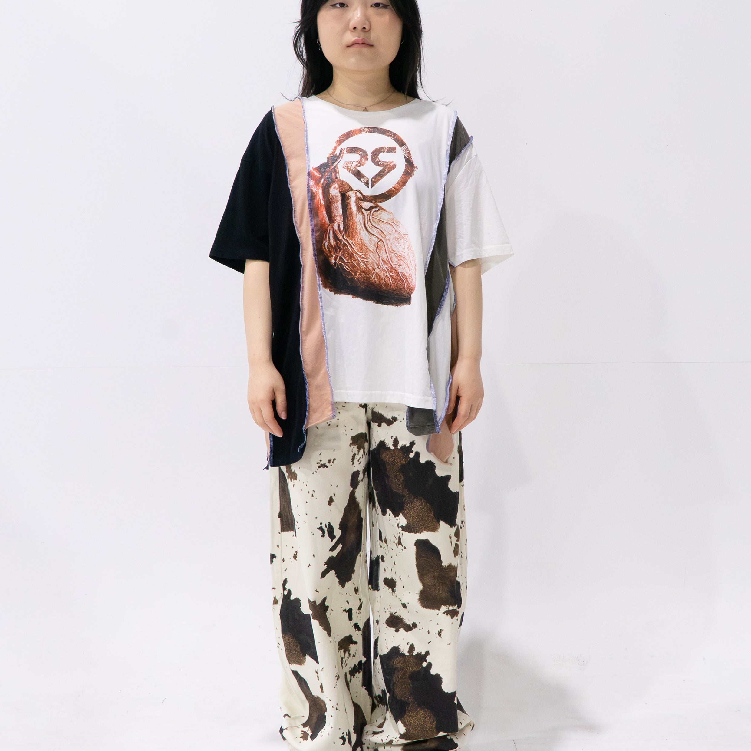 Reimagined upcycled tee - multicolour