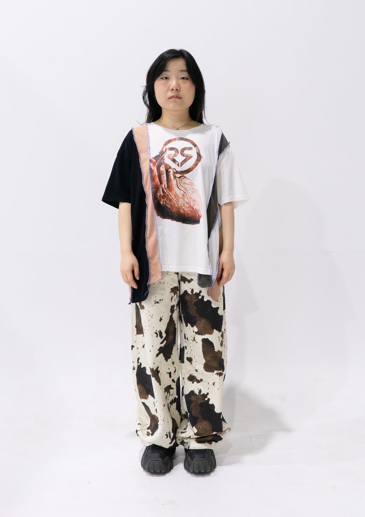 Reimagined upcycled tee - multicolour
