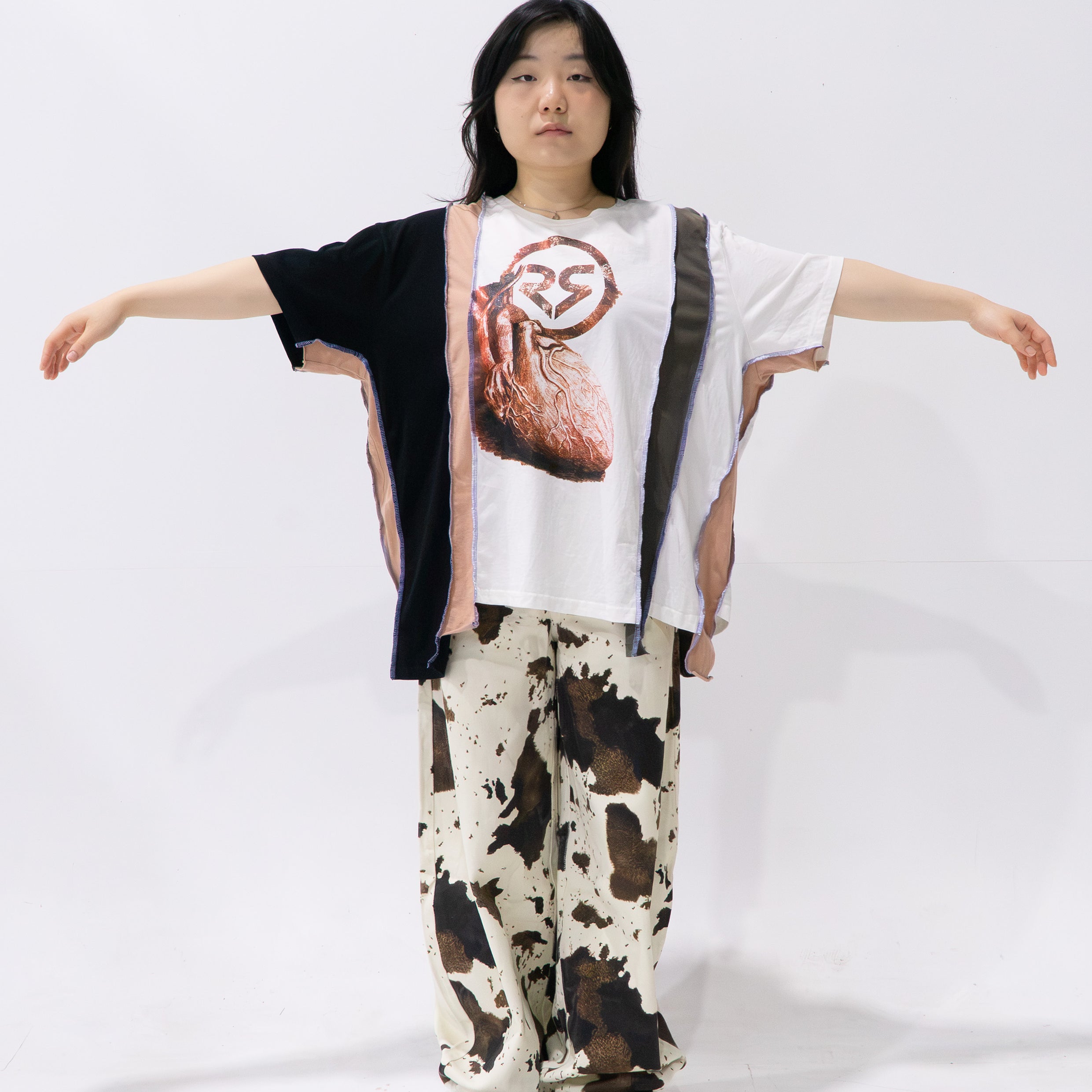 Reimagined upcycled tee - multicolour