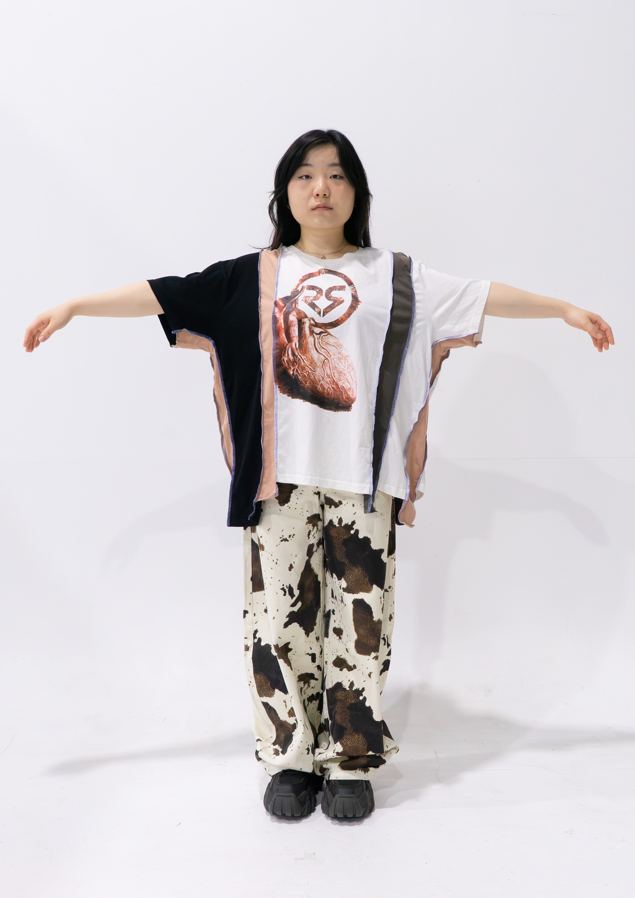 Reimagined upcycled tee - multicolour