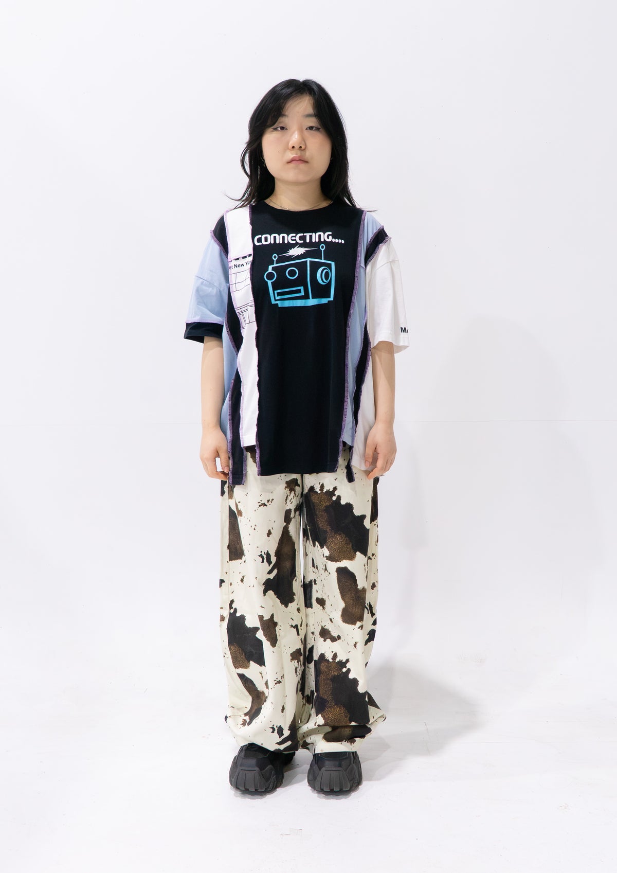 Reimagined upcycled tee - multicolour