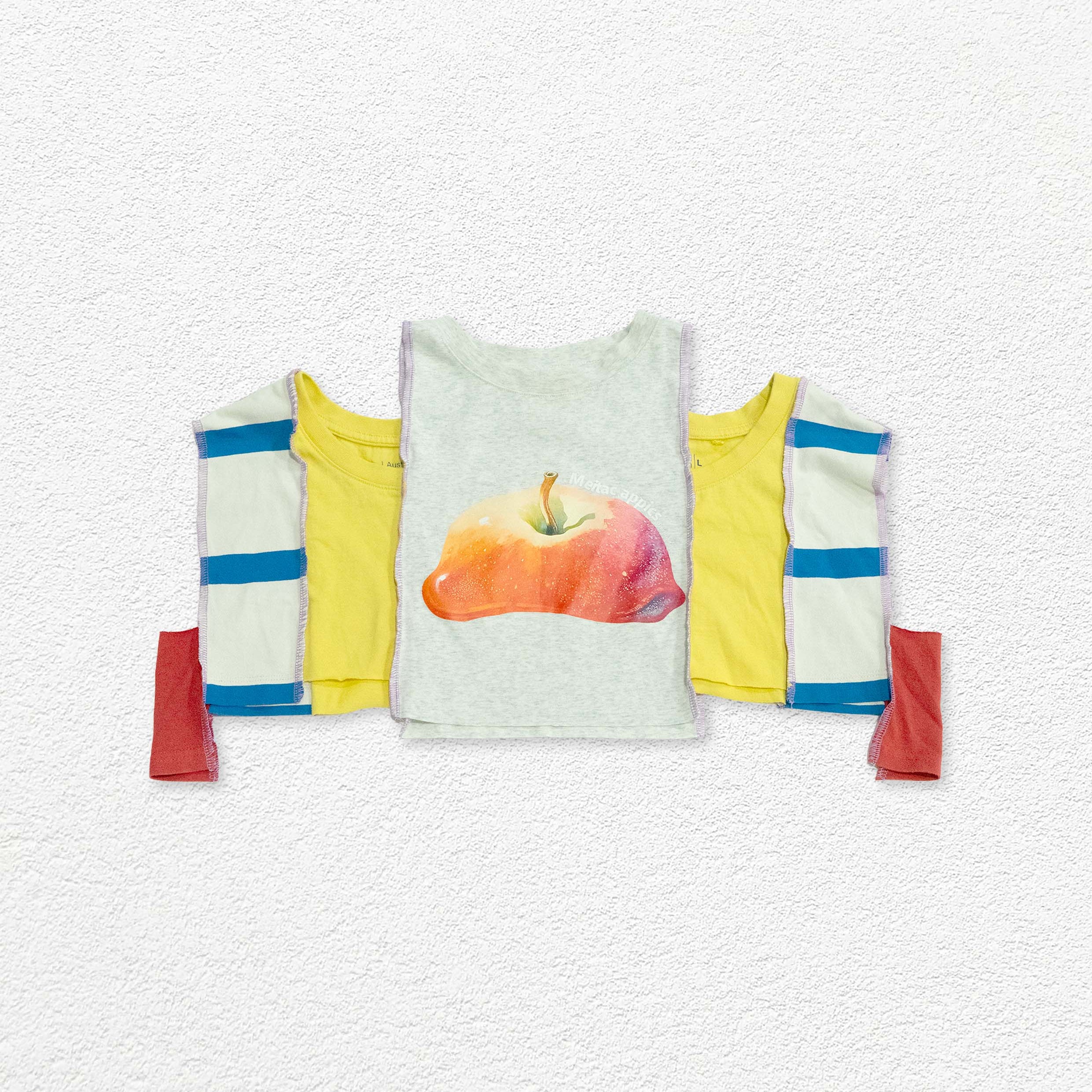 Reimagined upcycled crop top - multicolour