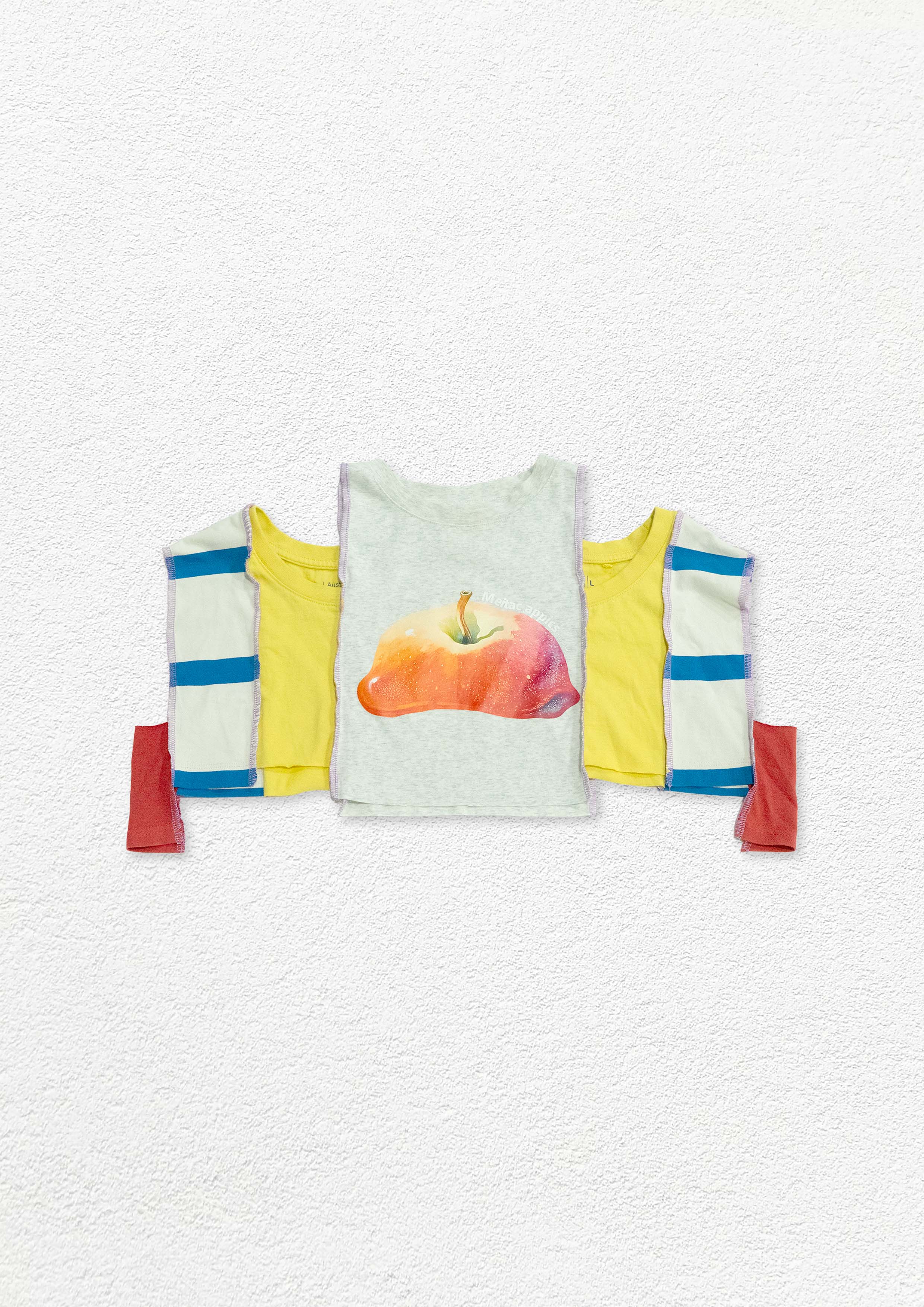 Reimagined upcycled crop top - multicolour