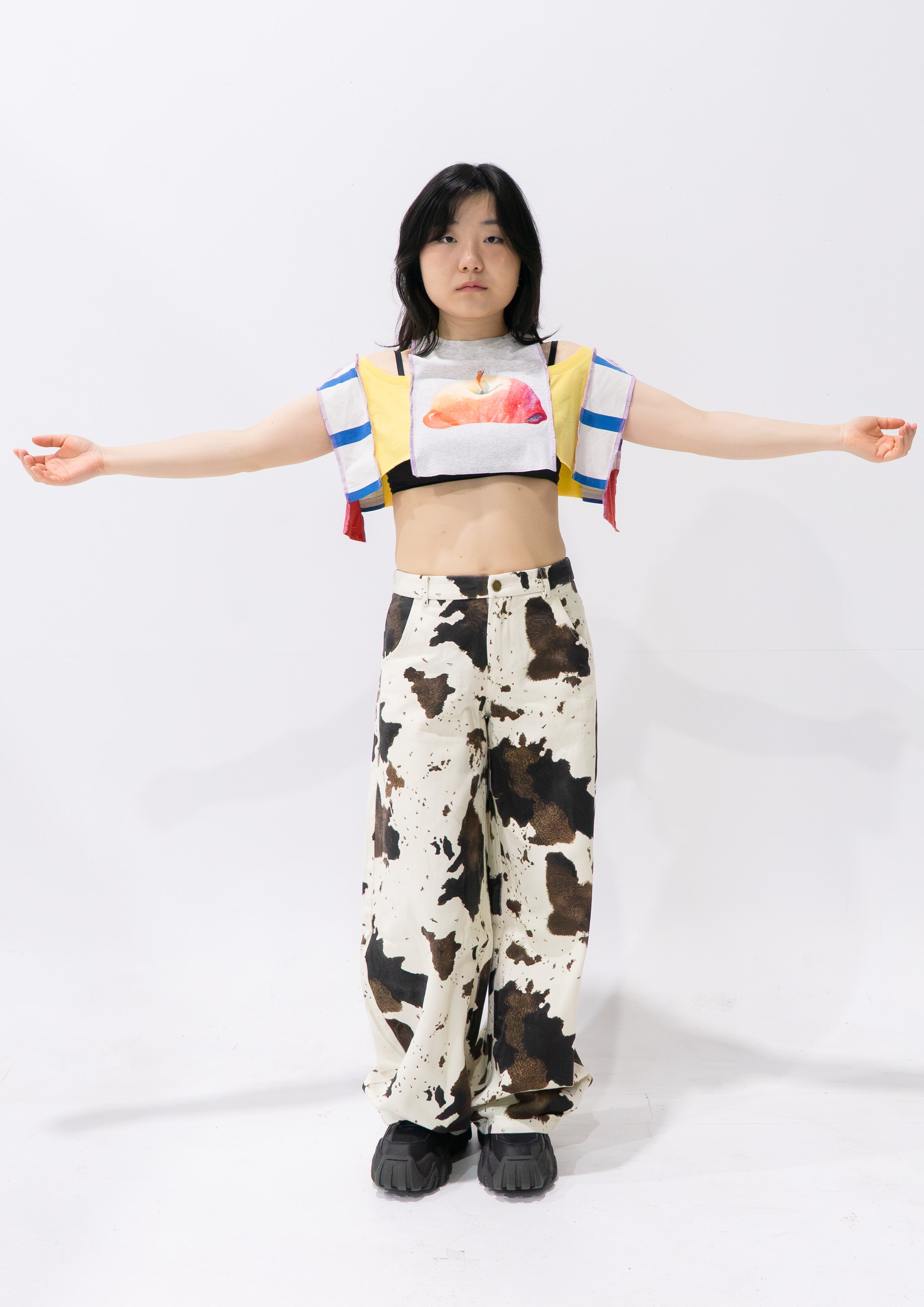 Reimagined upcycled crop top - multicolour