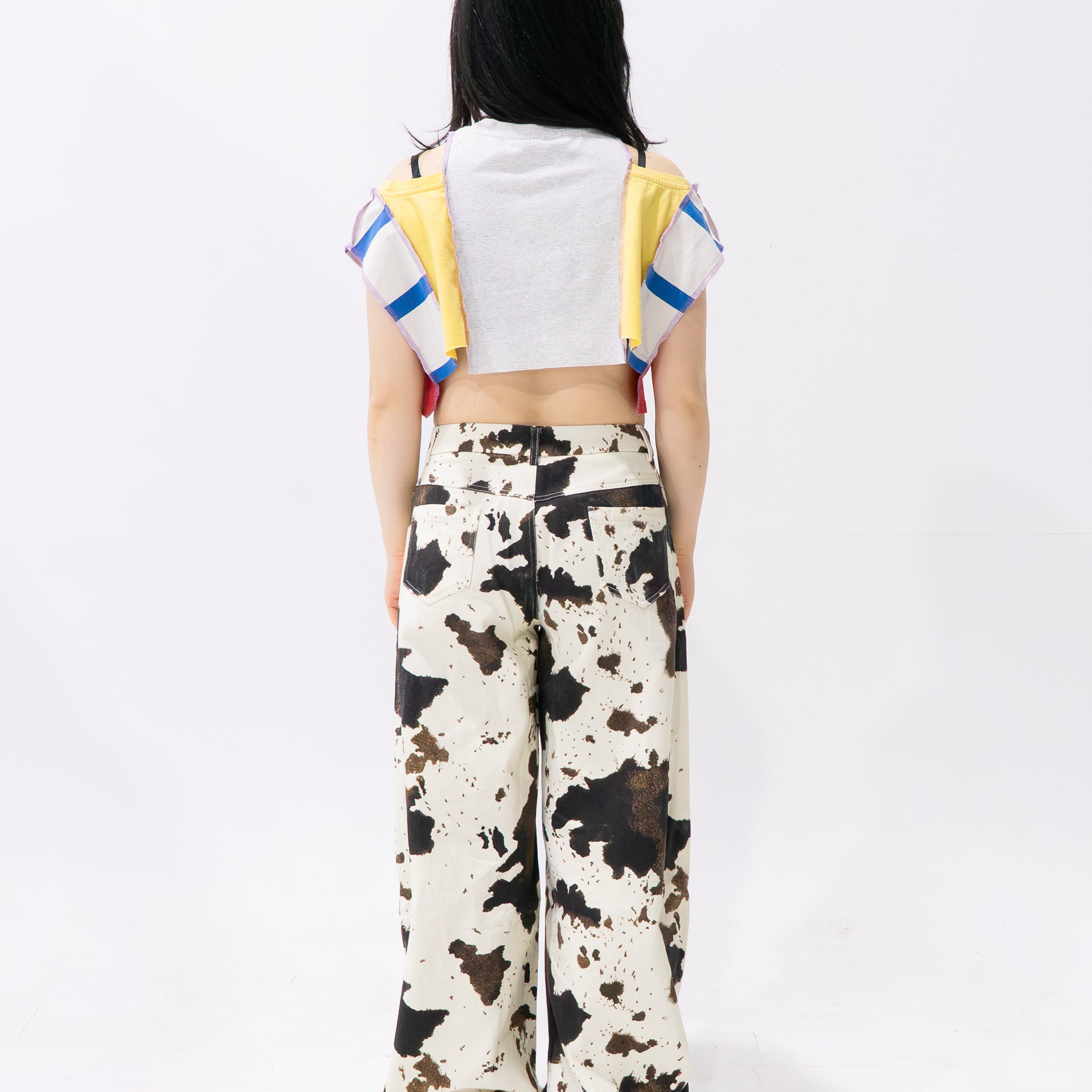 Reimagined upcycled crop top - multicolour