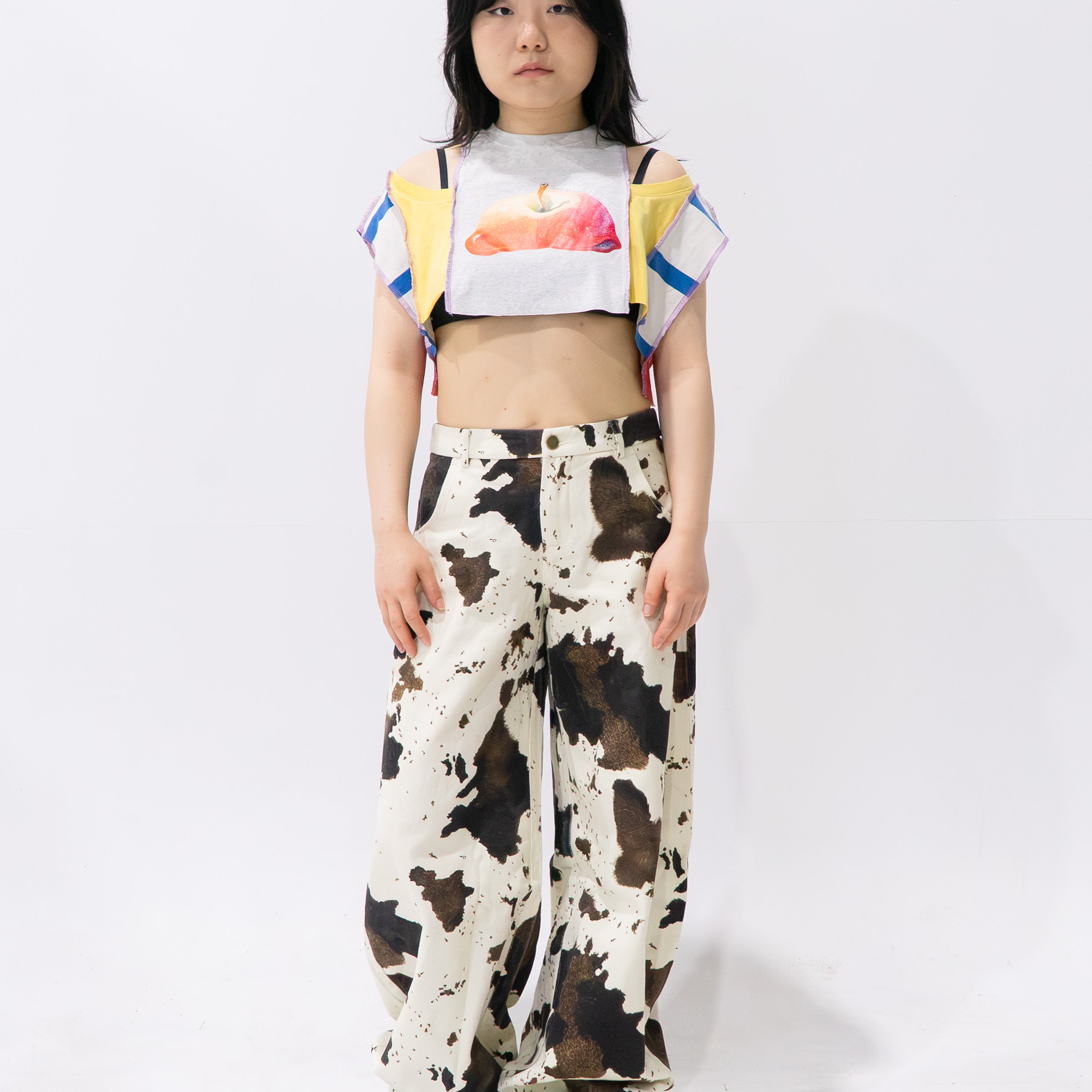 Reimagined upcycled crop top - multicolour
