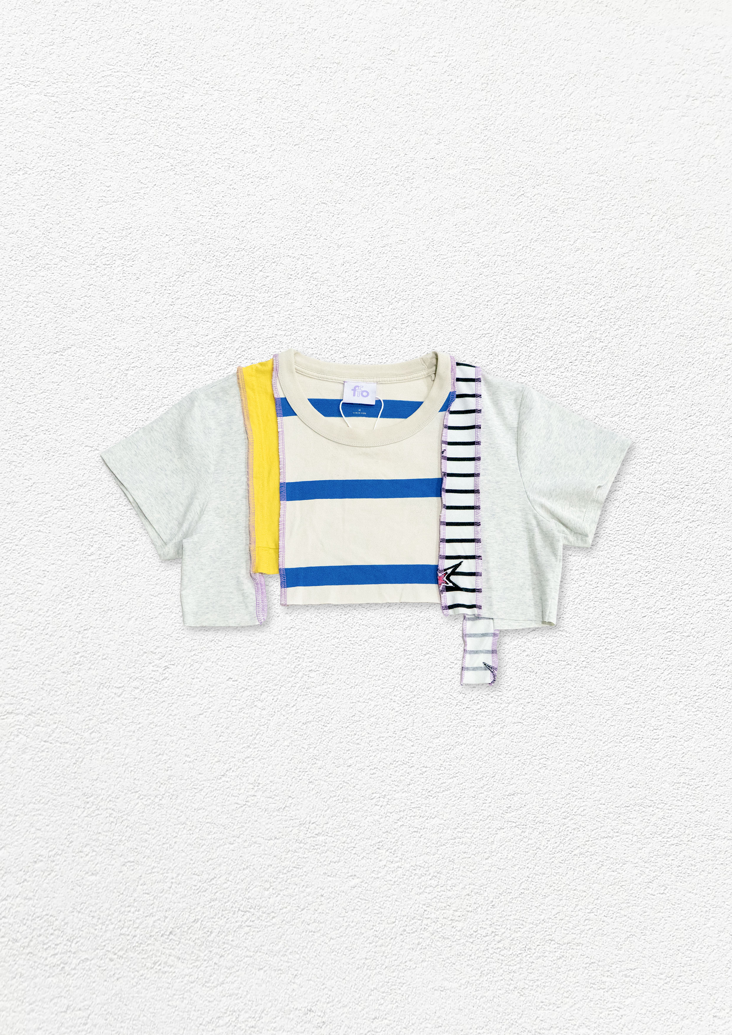 Reimagined upcycled crop top - multicolour