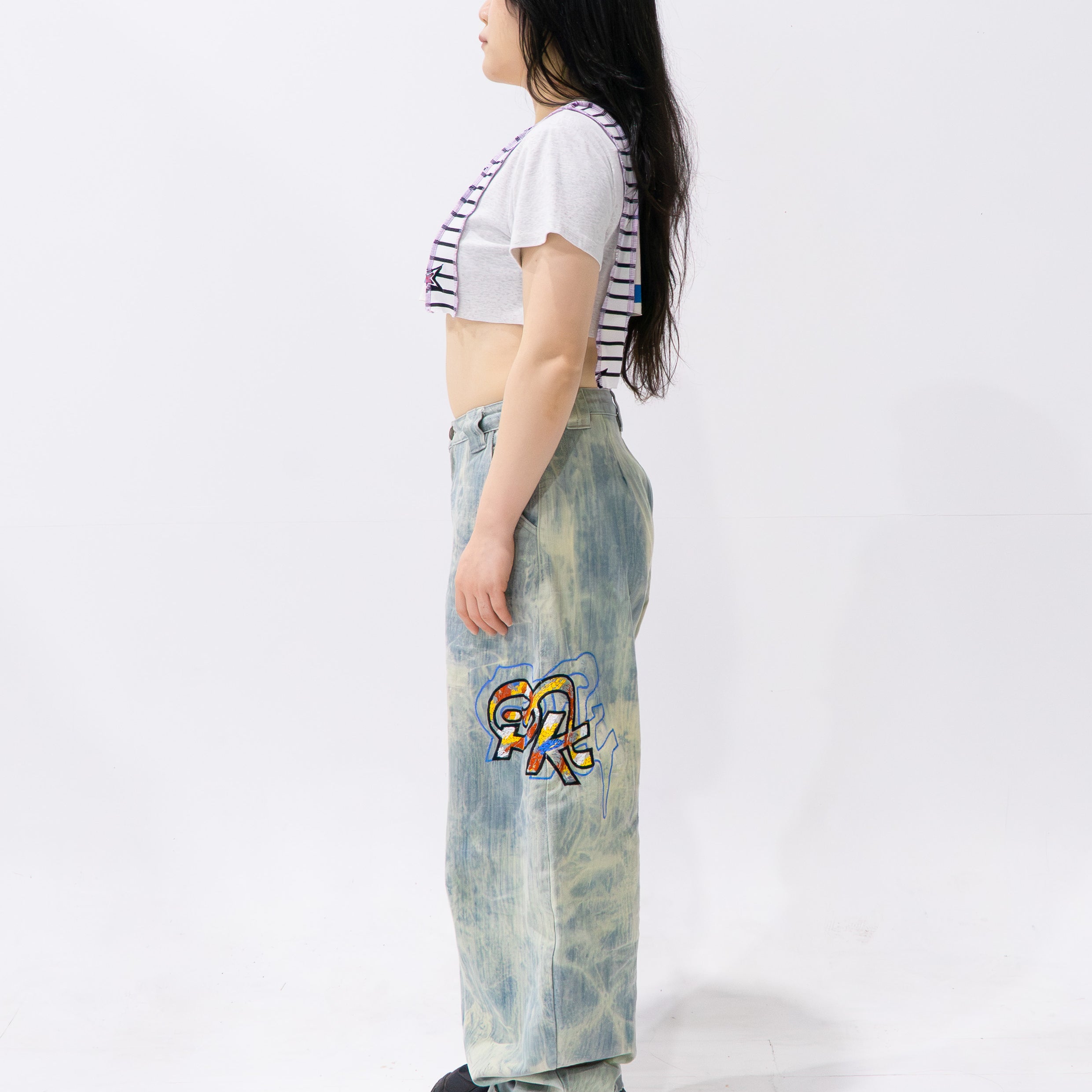 Reimagined upcycled crop top - multicolour