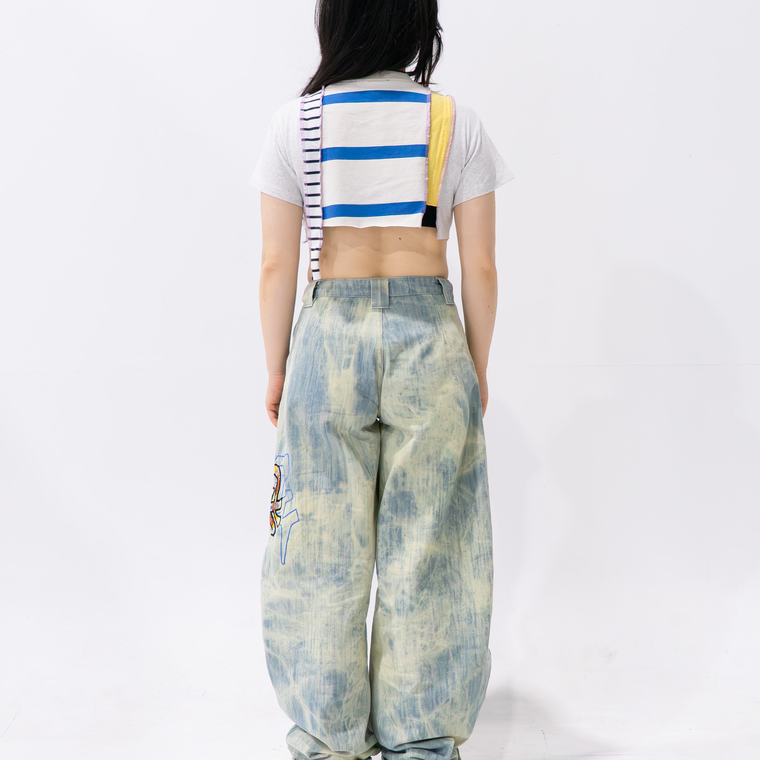 Reimagined upcycled crop top - multicolour