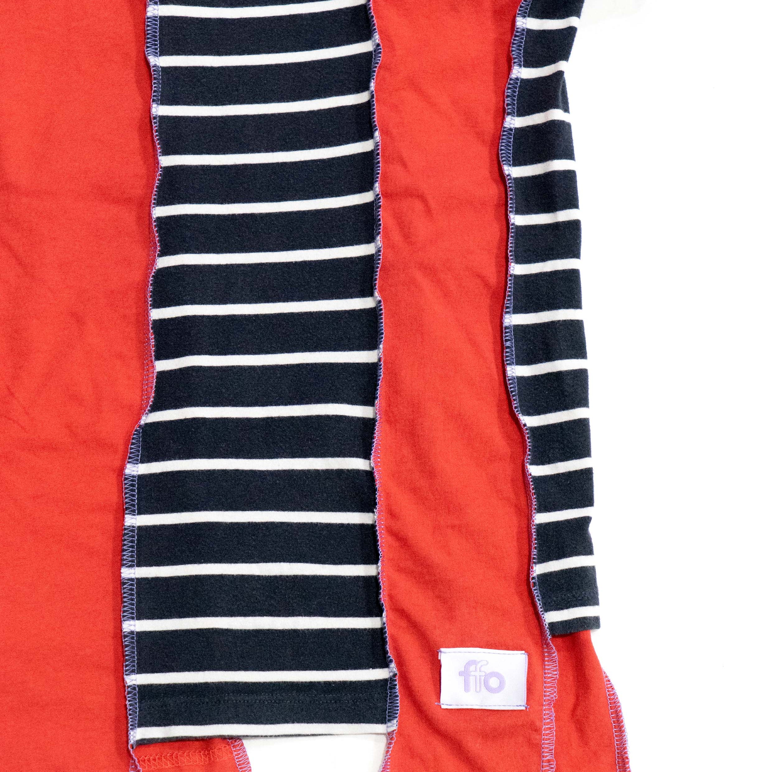 Reimagined upcycled crop top - red & striped