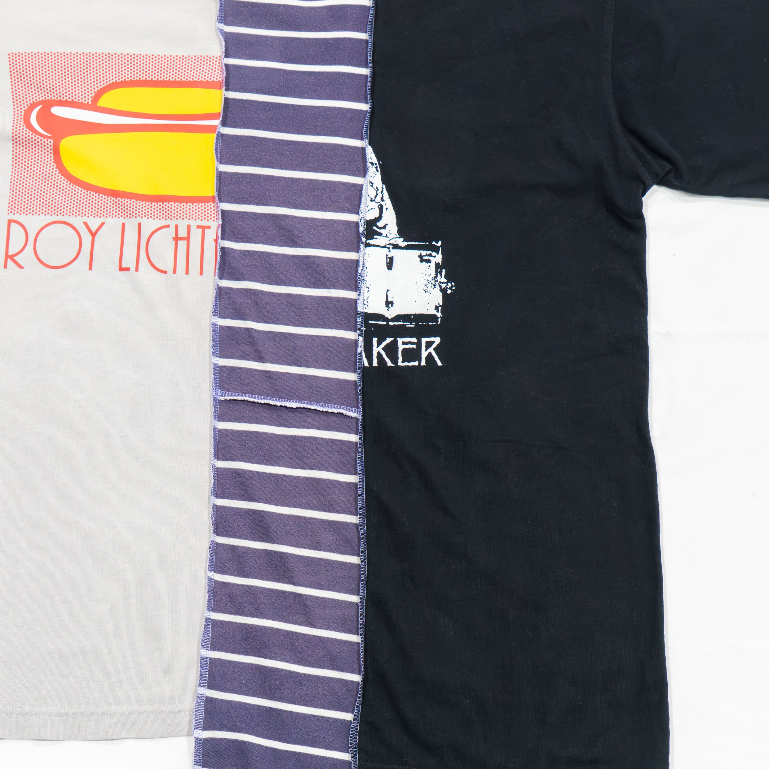 Reimagined upcycled tee - grey & black