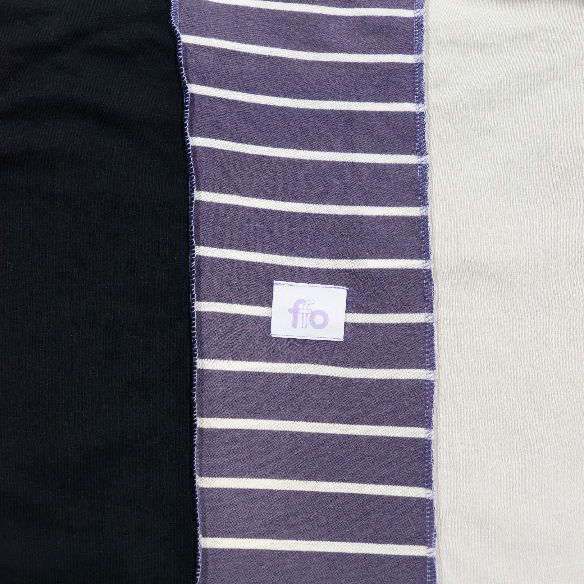 Reimagined upcycled tee - grey & black