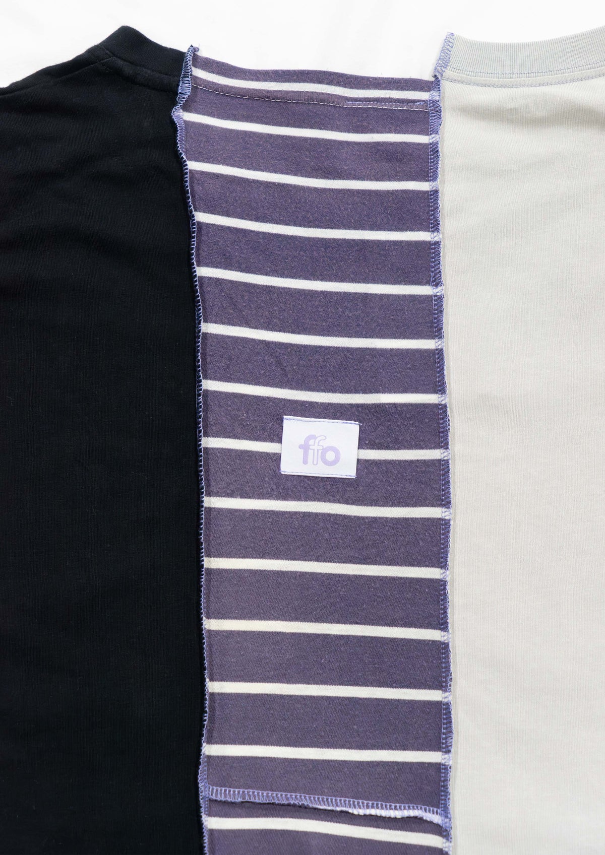 Reimagined upcycled tee - grey & black