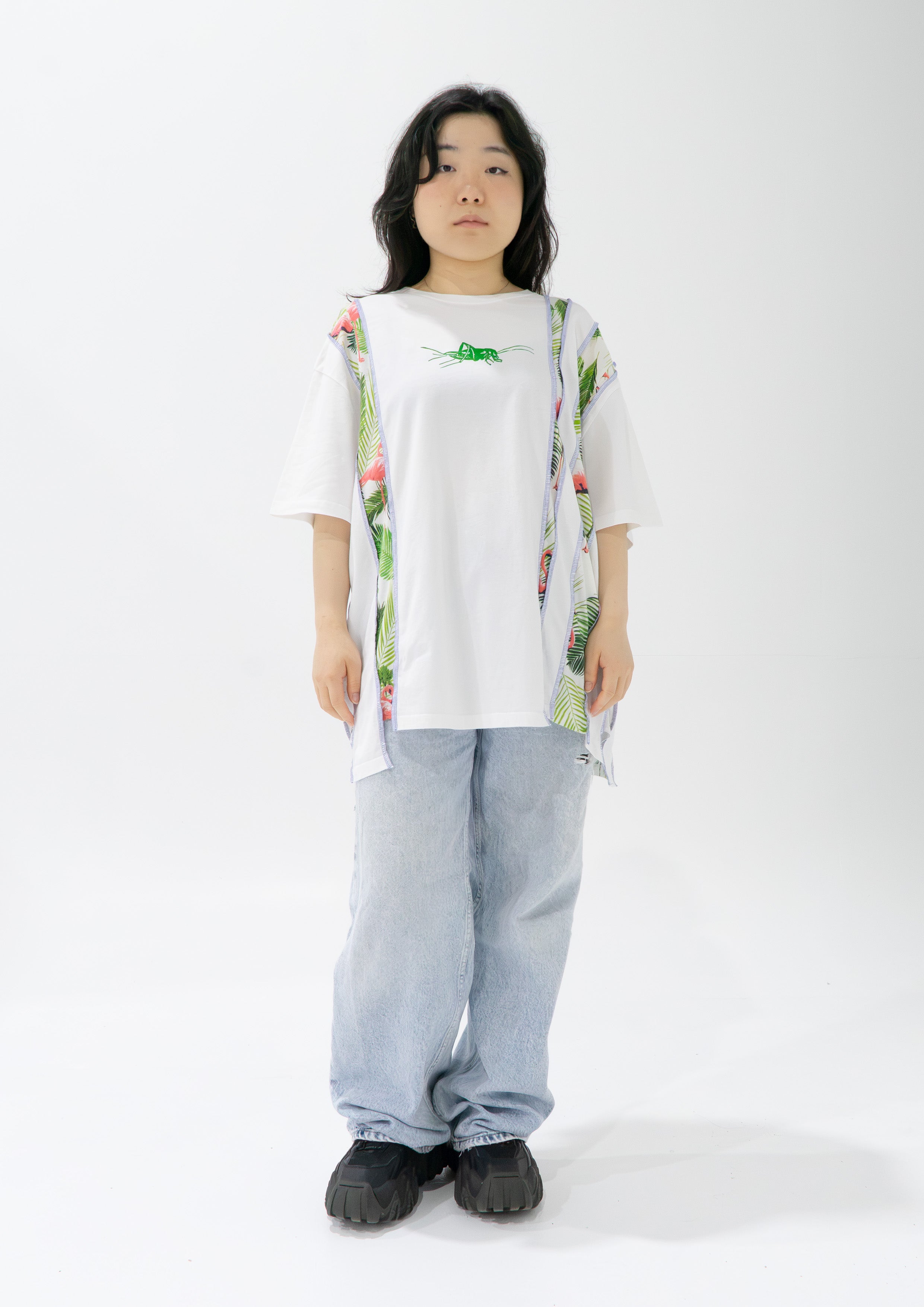 Reimagined upcycled tee - white