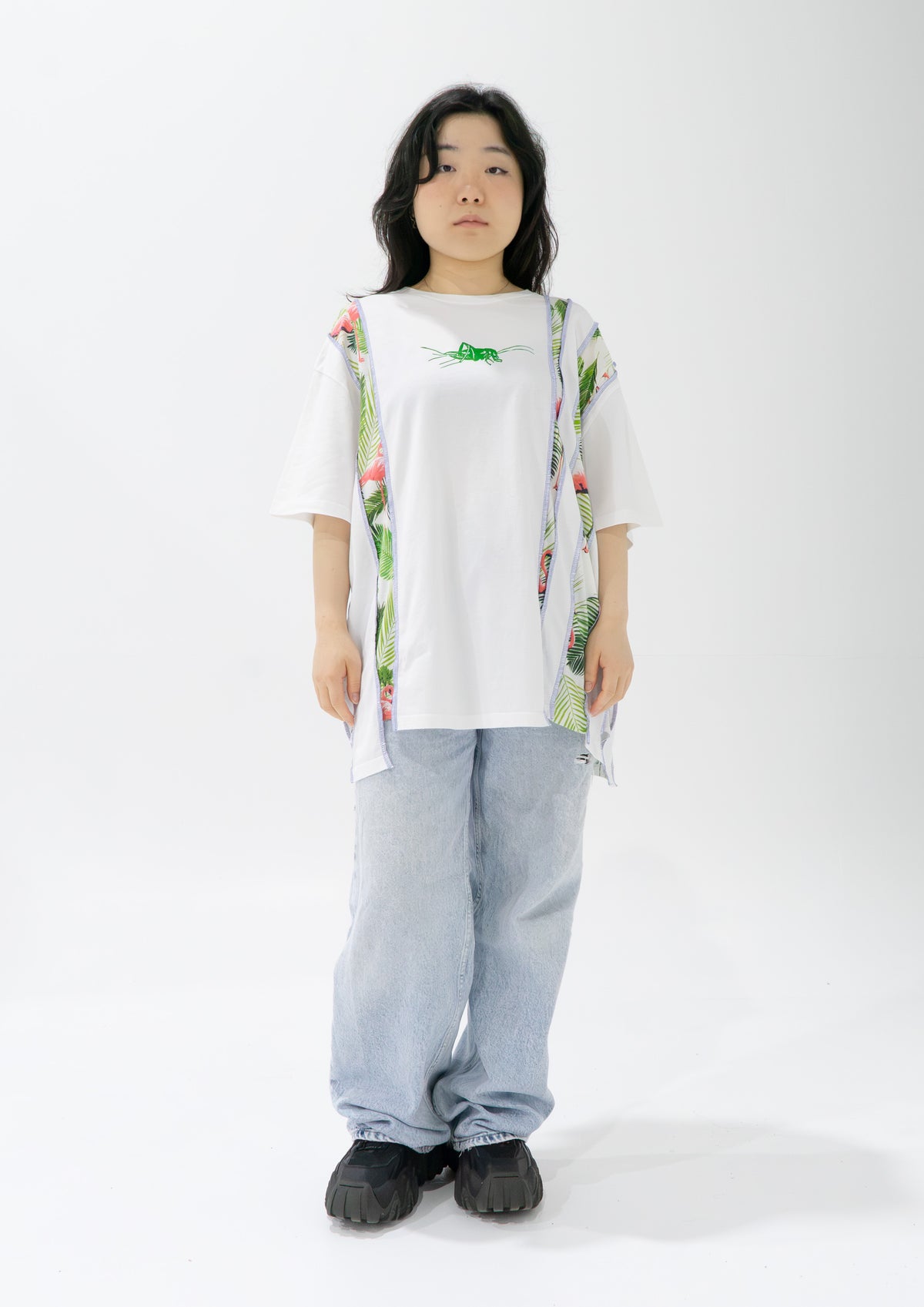 Reimagined upcycled tee - white