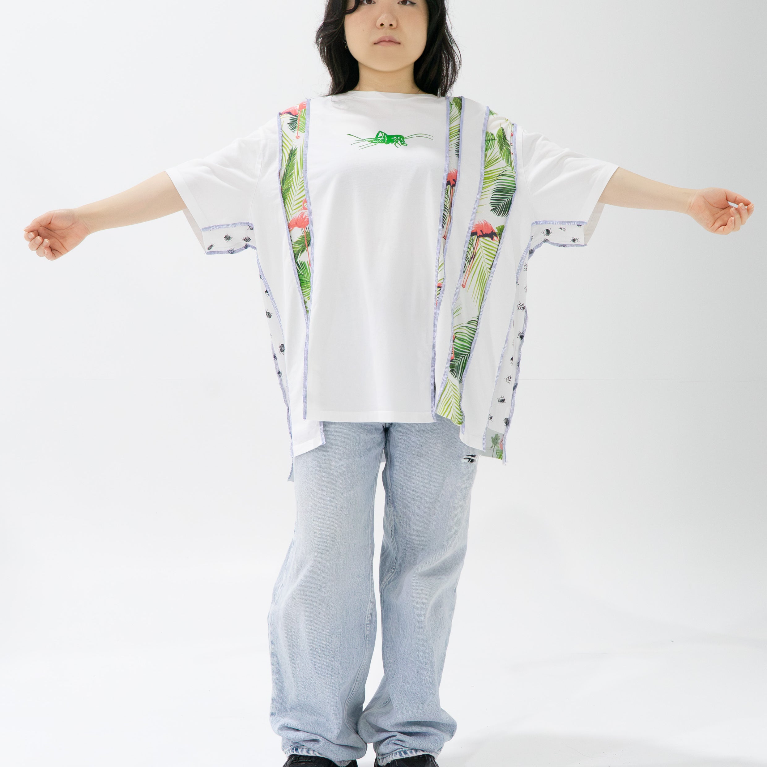 Reimagined upcycled tee - white