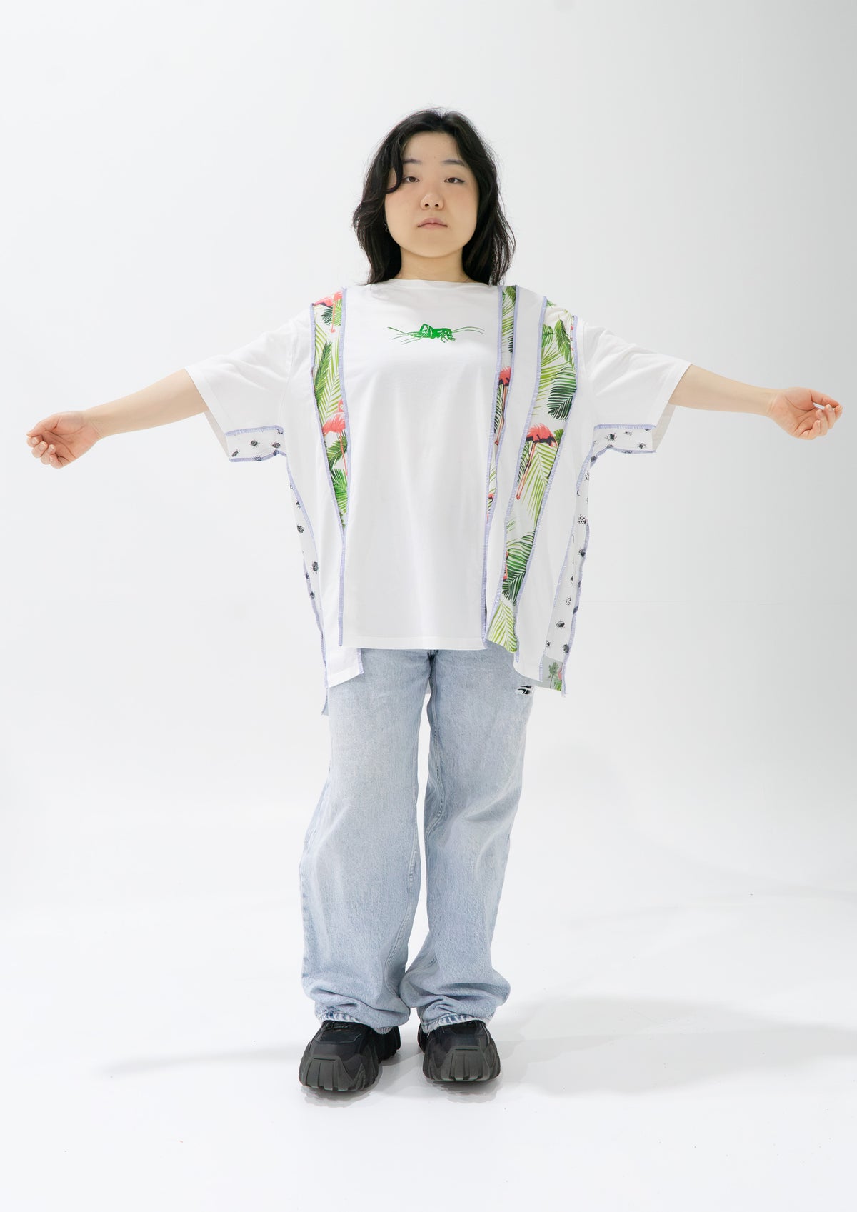 Reimagined upcycled tee - white