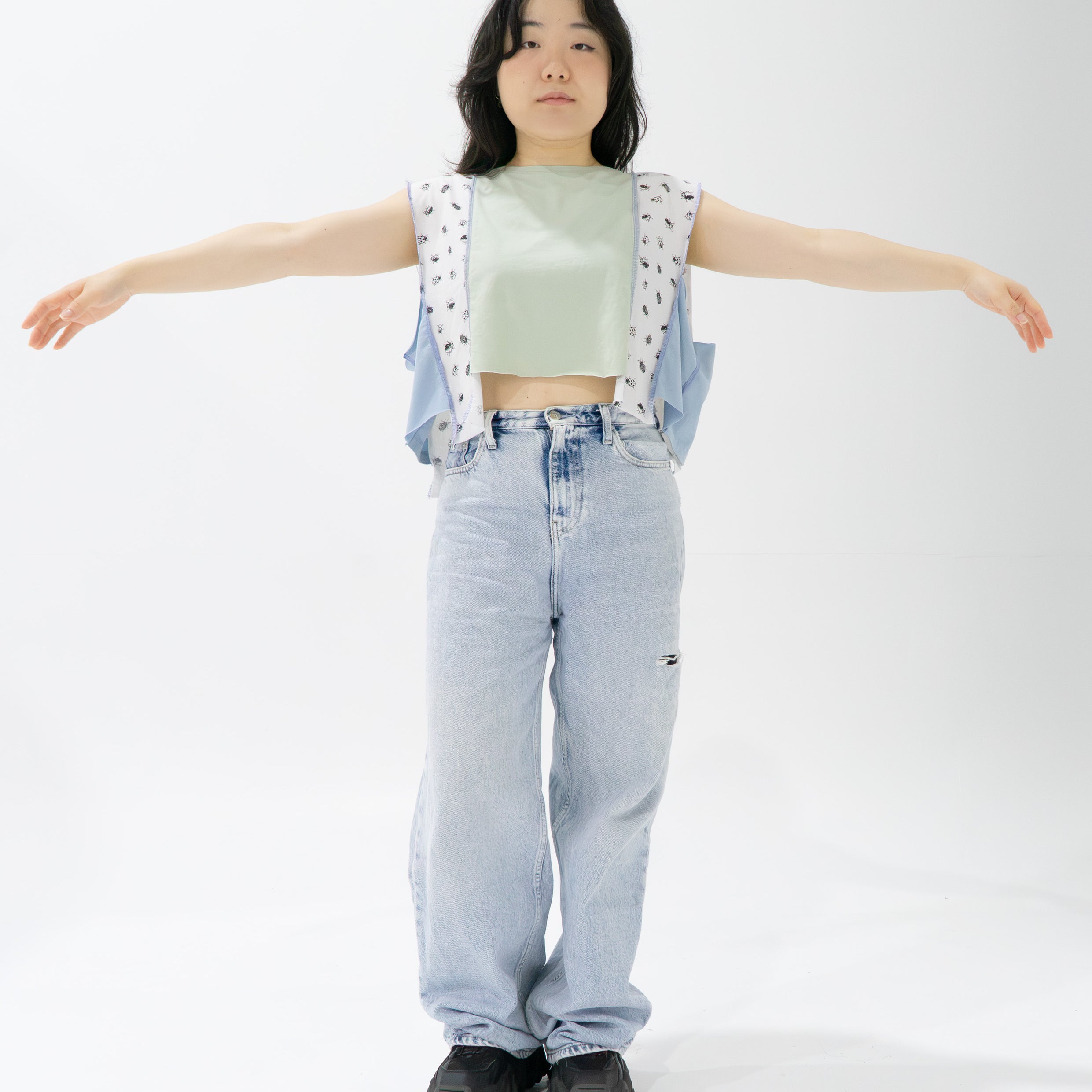 Reimagined upcycled crop top - mint