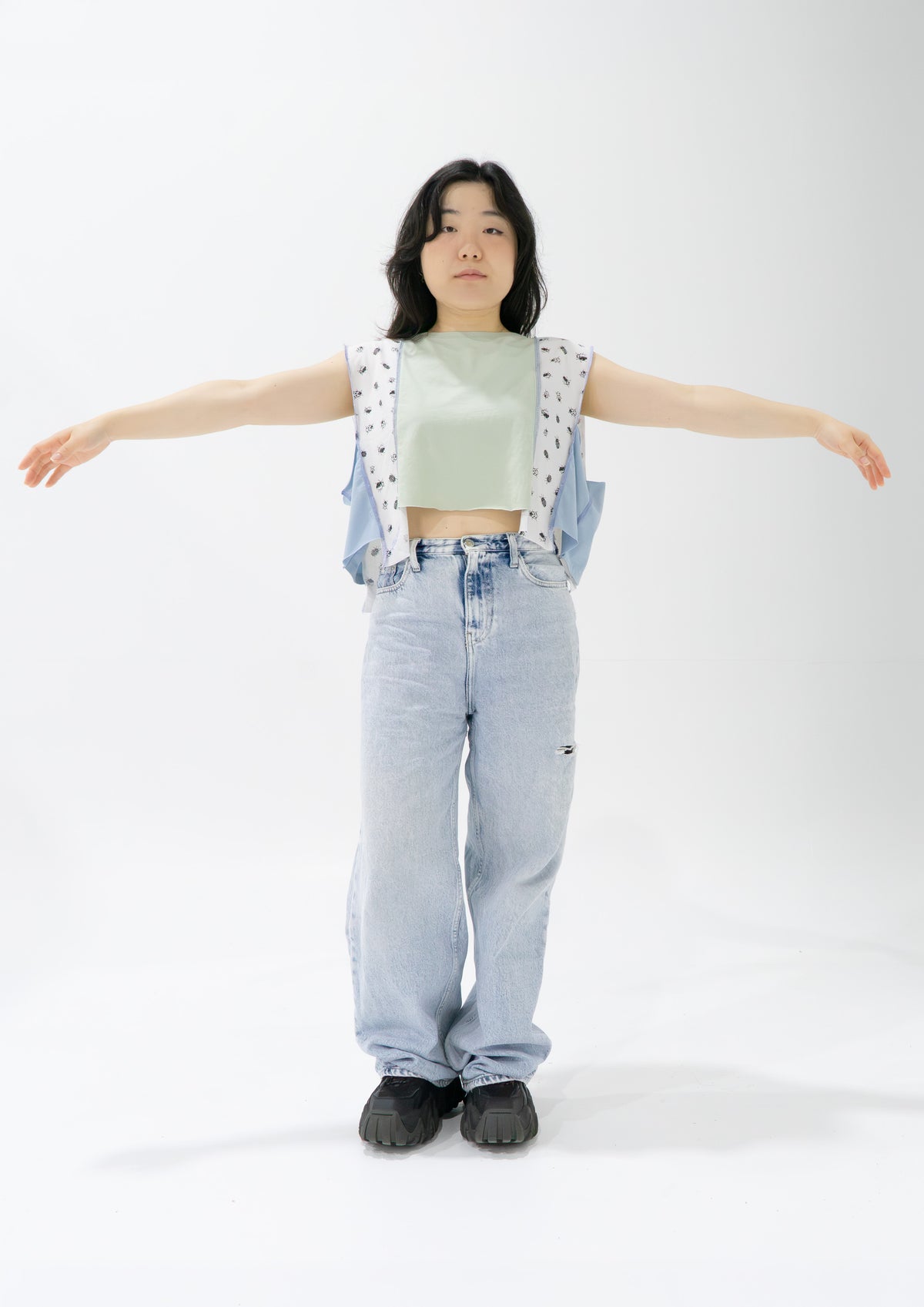 Reimagined upcycled crop top - mint