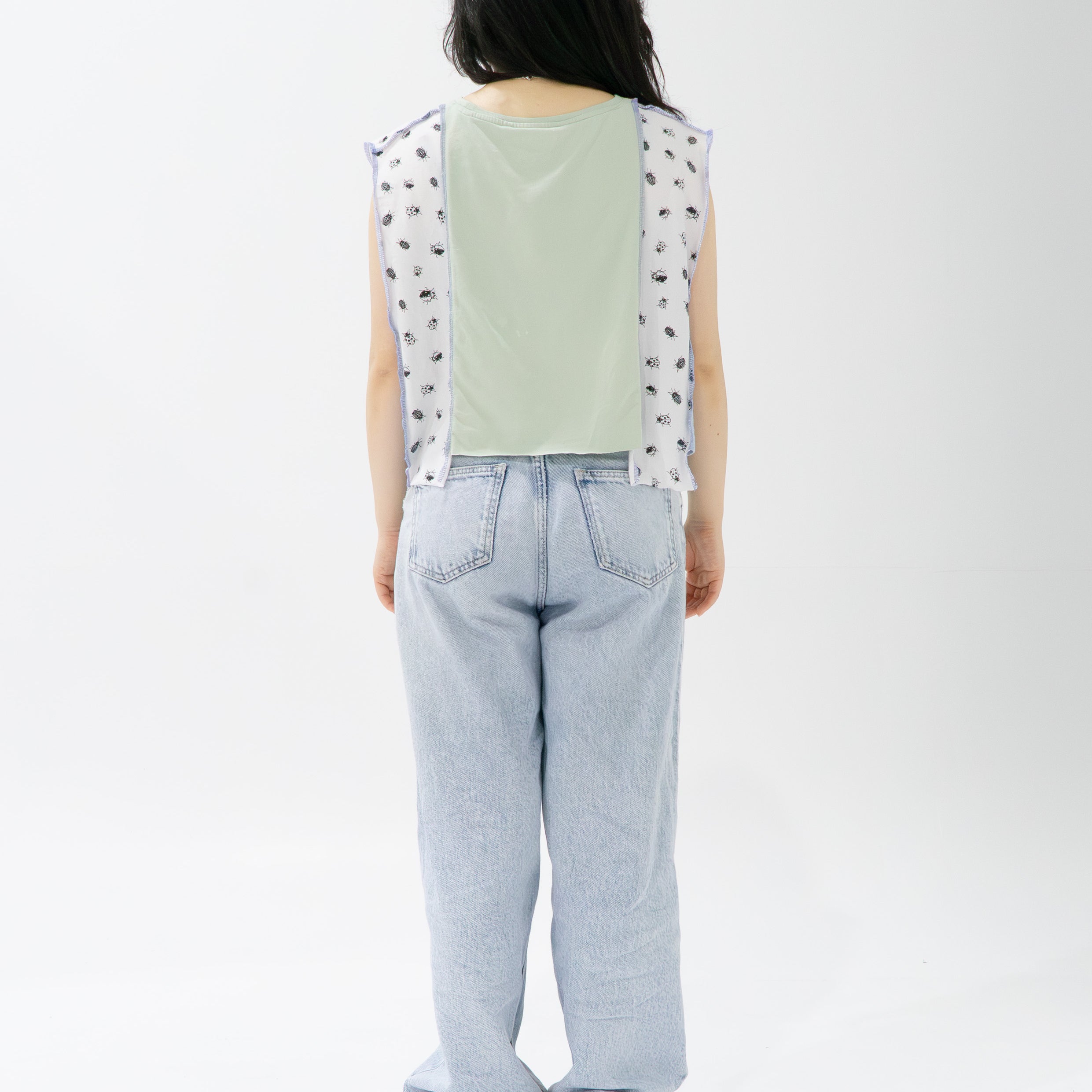 Reimagined upcycled crop top - mint