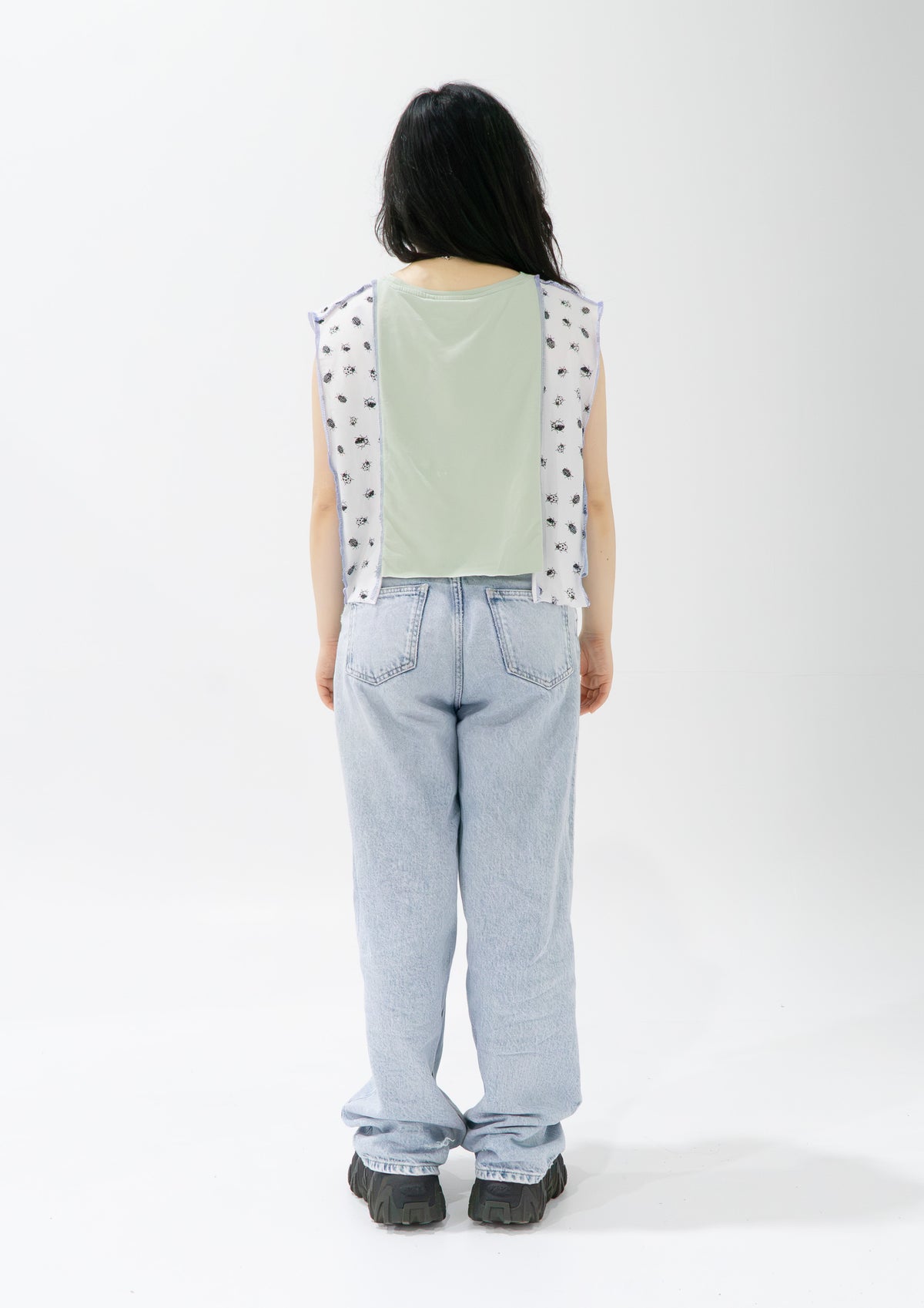 Reimagined upcycled crop top - mint