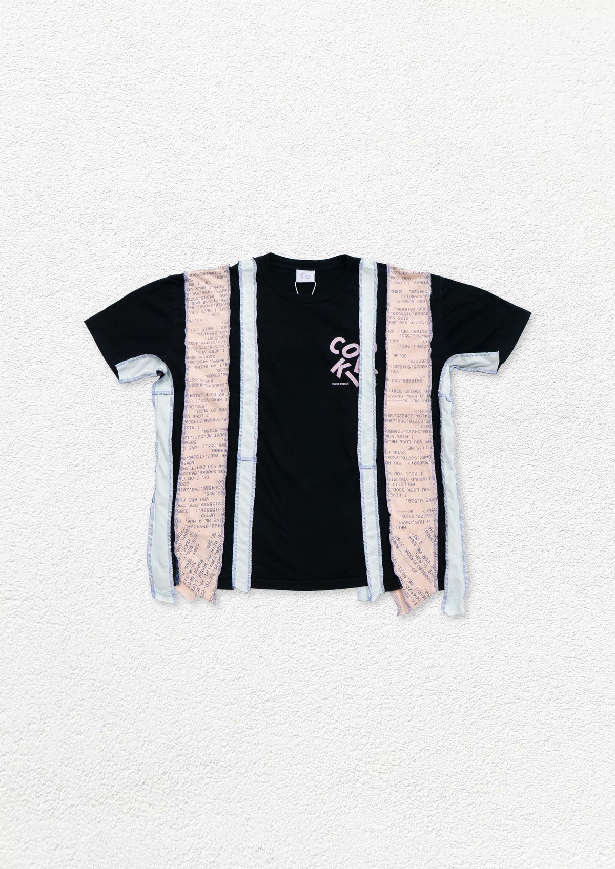 Reimagined upcycled tee - black & blush